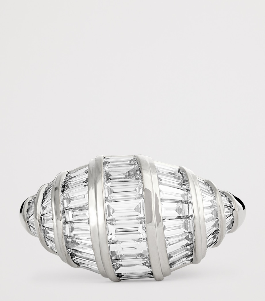 White Gold and Diamond Domed Zoe Ring WHITE GOLD Image 4