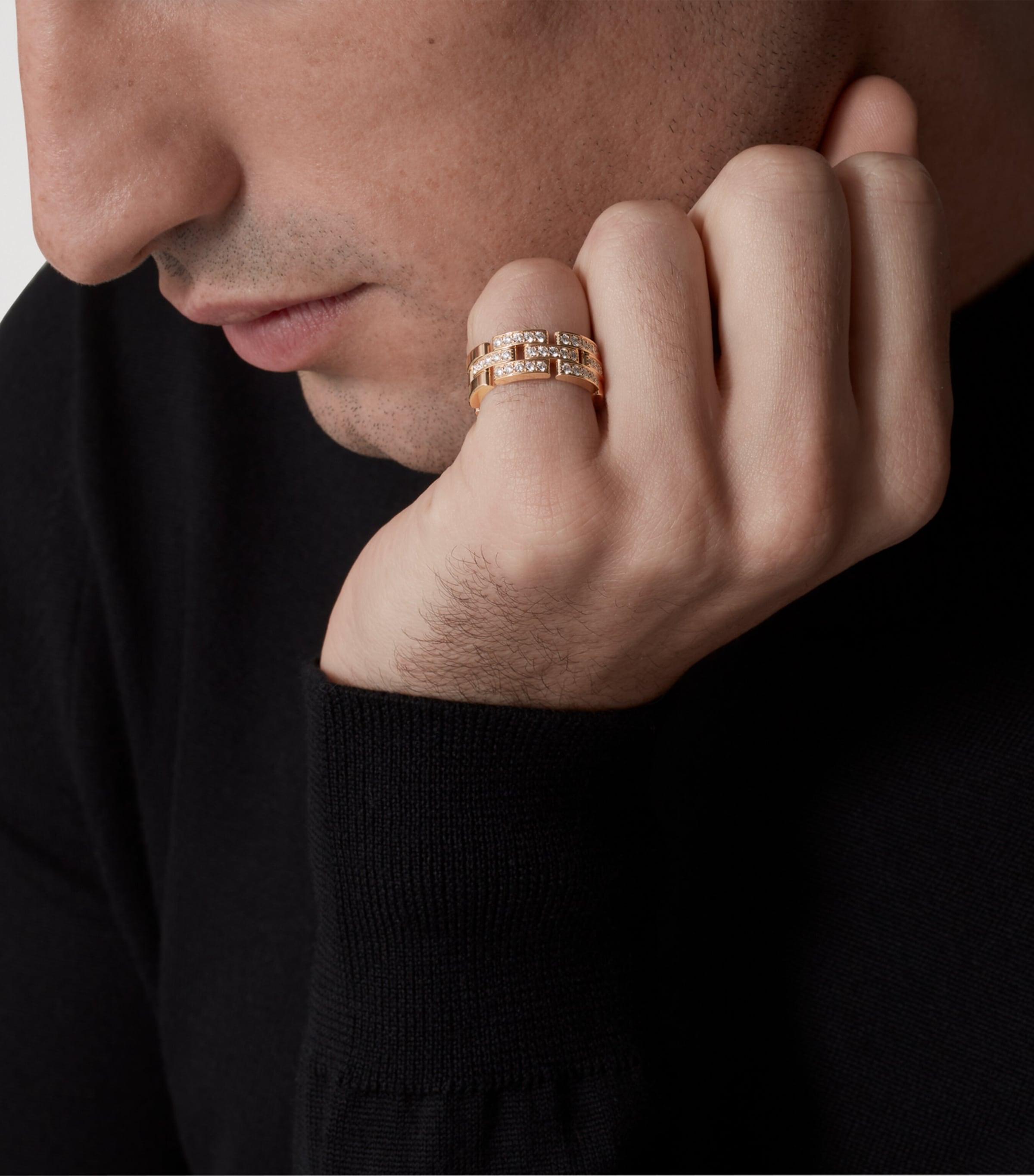 Cartier Yellow Gold and Diamond Maillon Panthère Ring Rose Gold Image 2