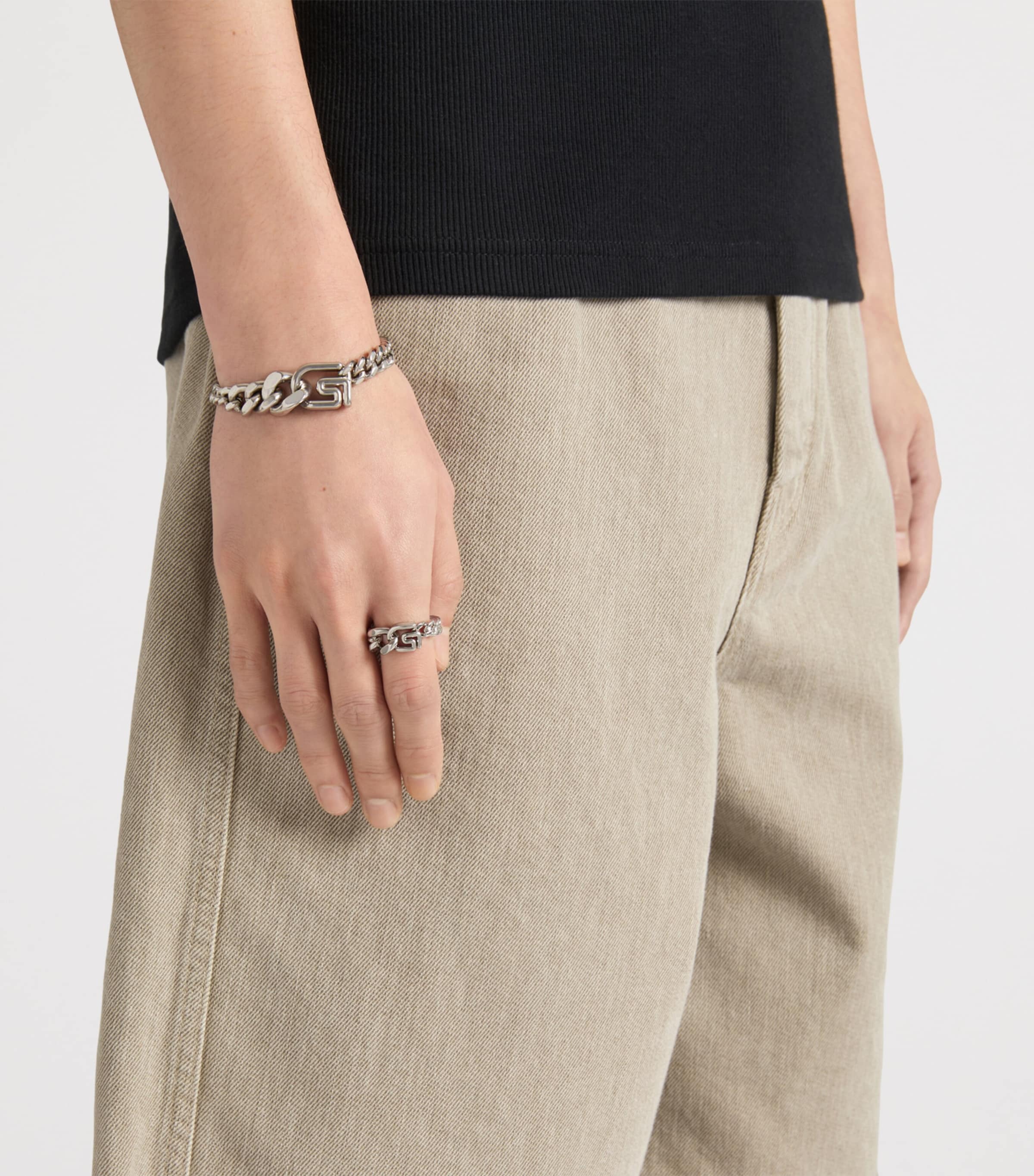 Givenchy Brass Chain G Ring Image 2