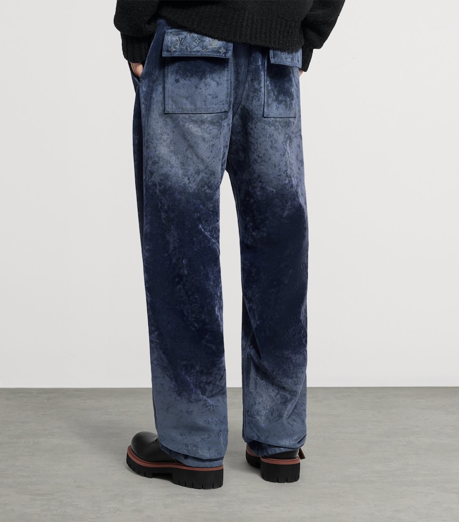 Velvet-Flocked Denim Trousers NIGHT SKY Image 3
