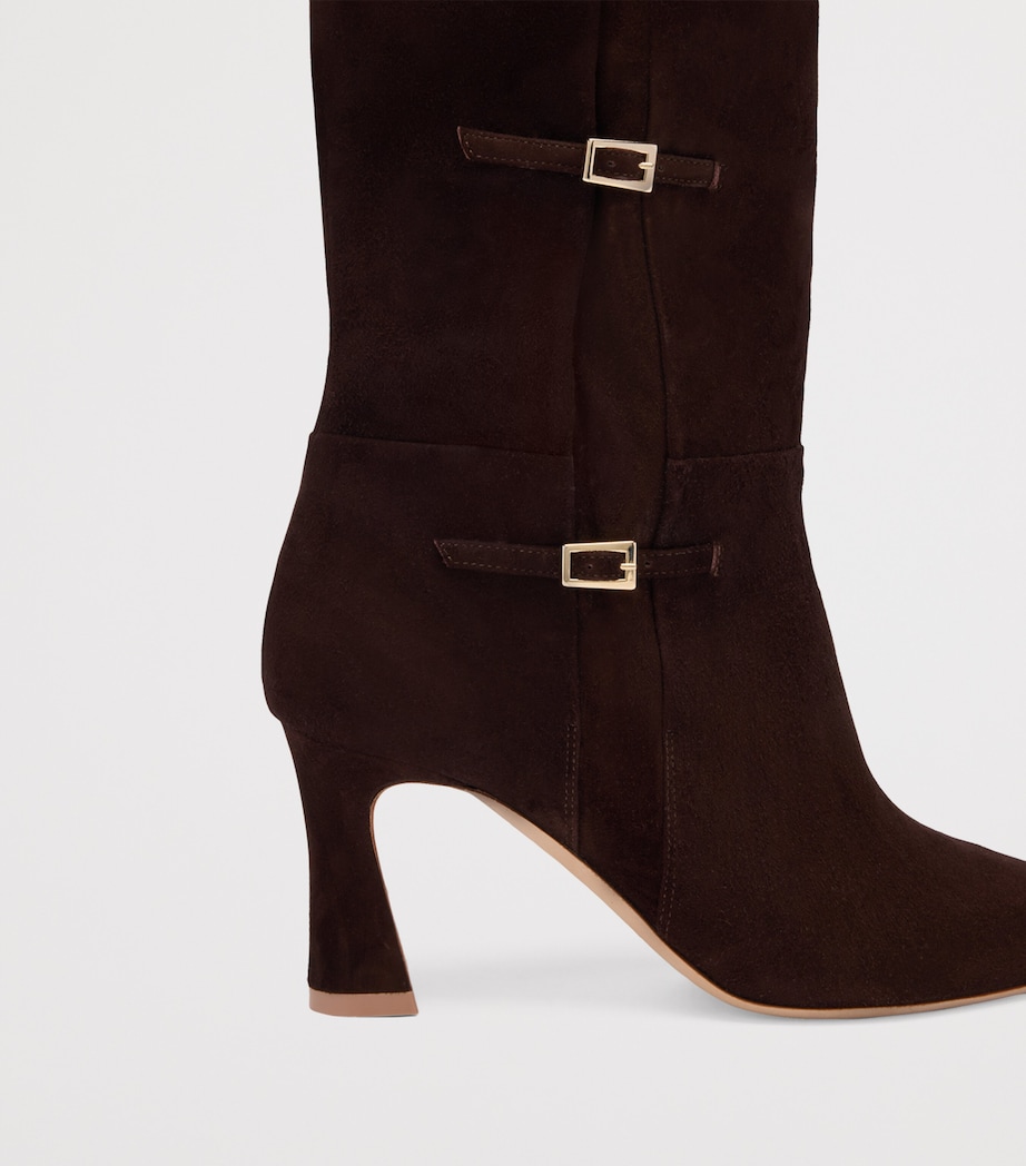 Suede Buckled Nolan Knee-High Boots 70 EBONY Image 5