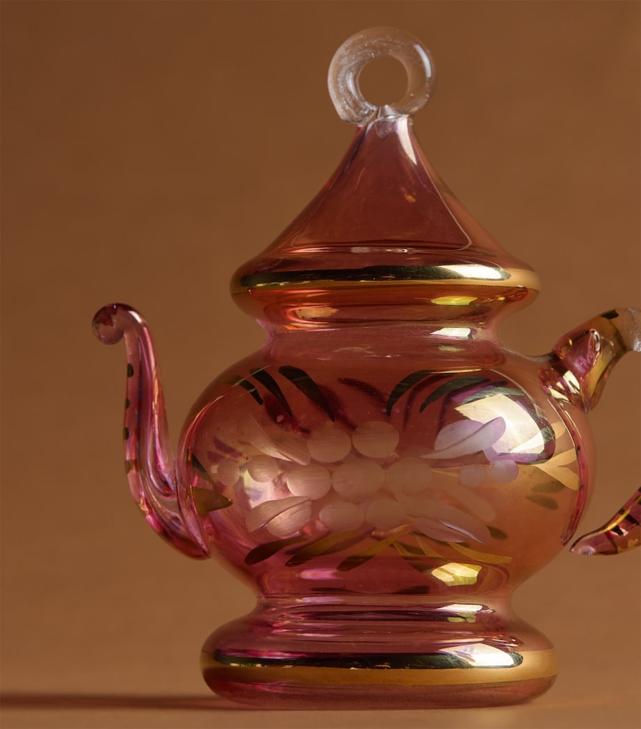 Artifactually Glass Teapot Tree Decoration Pink Image 2