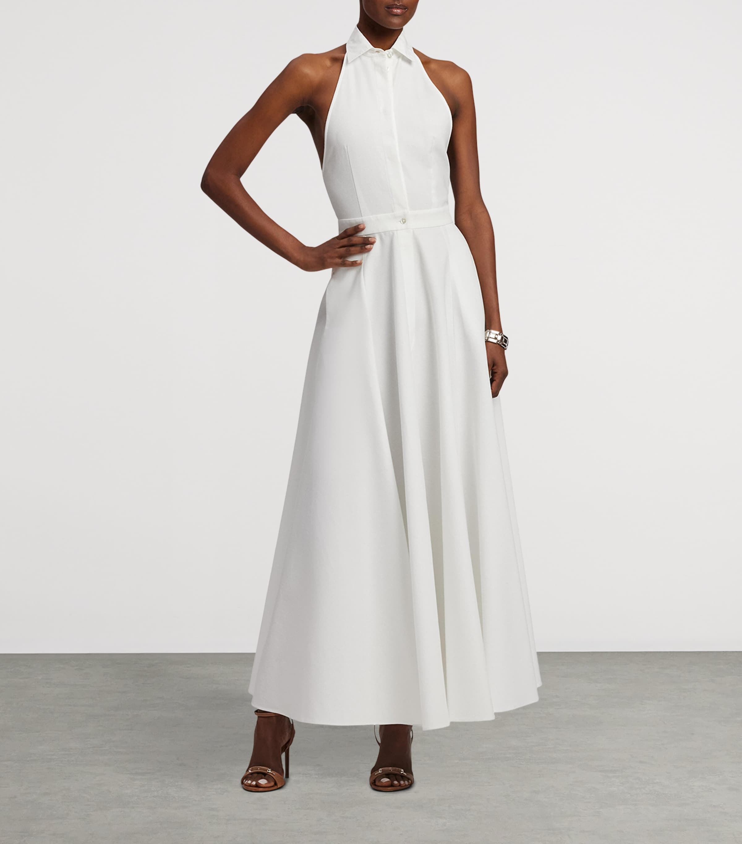 Cotton Piqué Eldred Maxi Dress WHITE Image 10