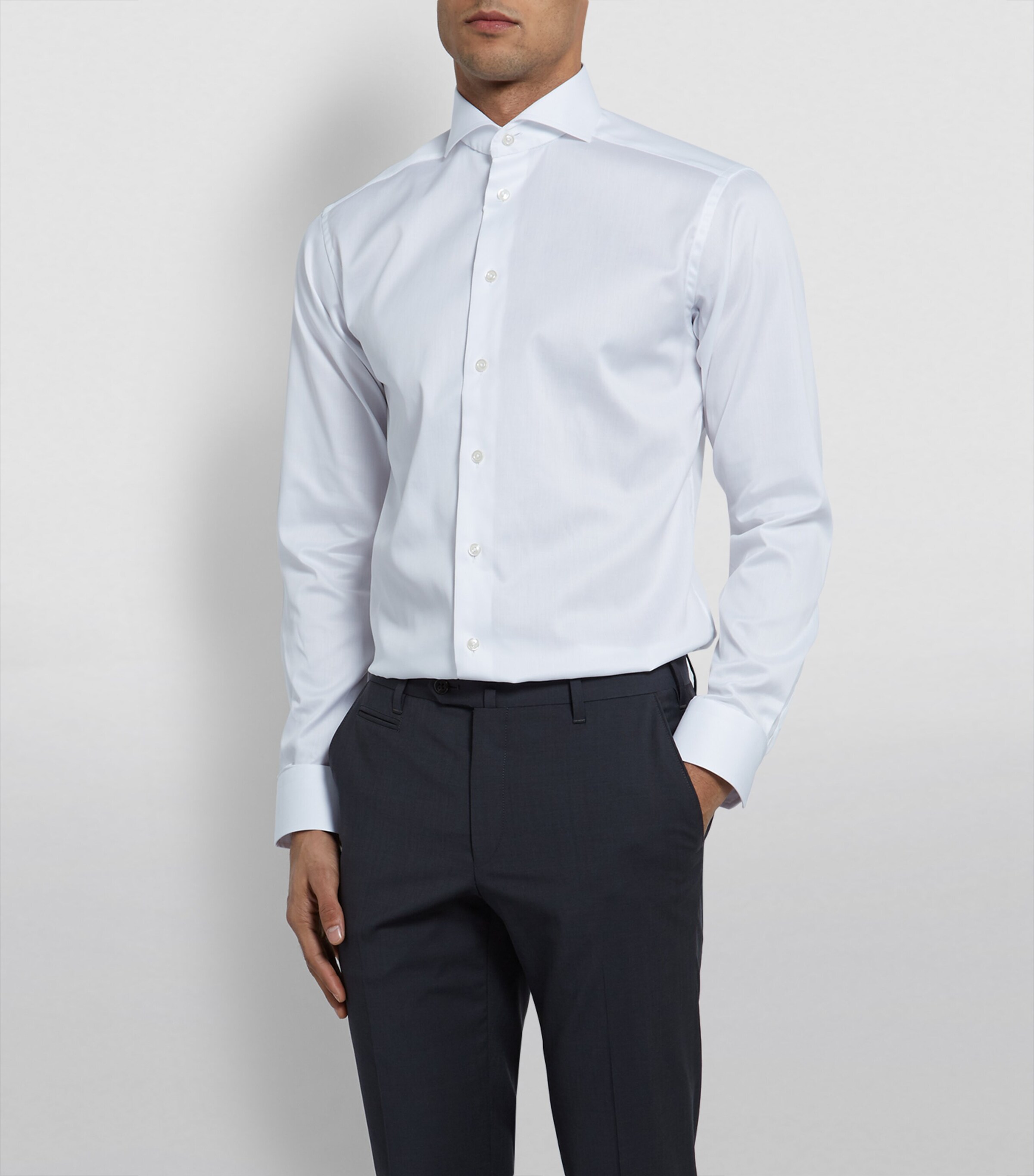 Cotton Slim-Fit Shirt 00 WHITE Image 3