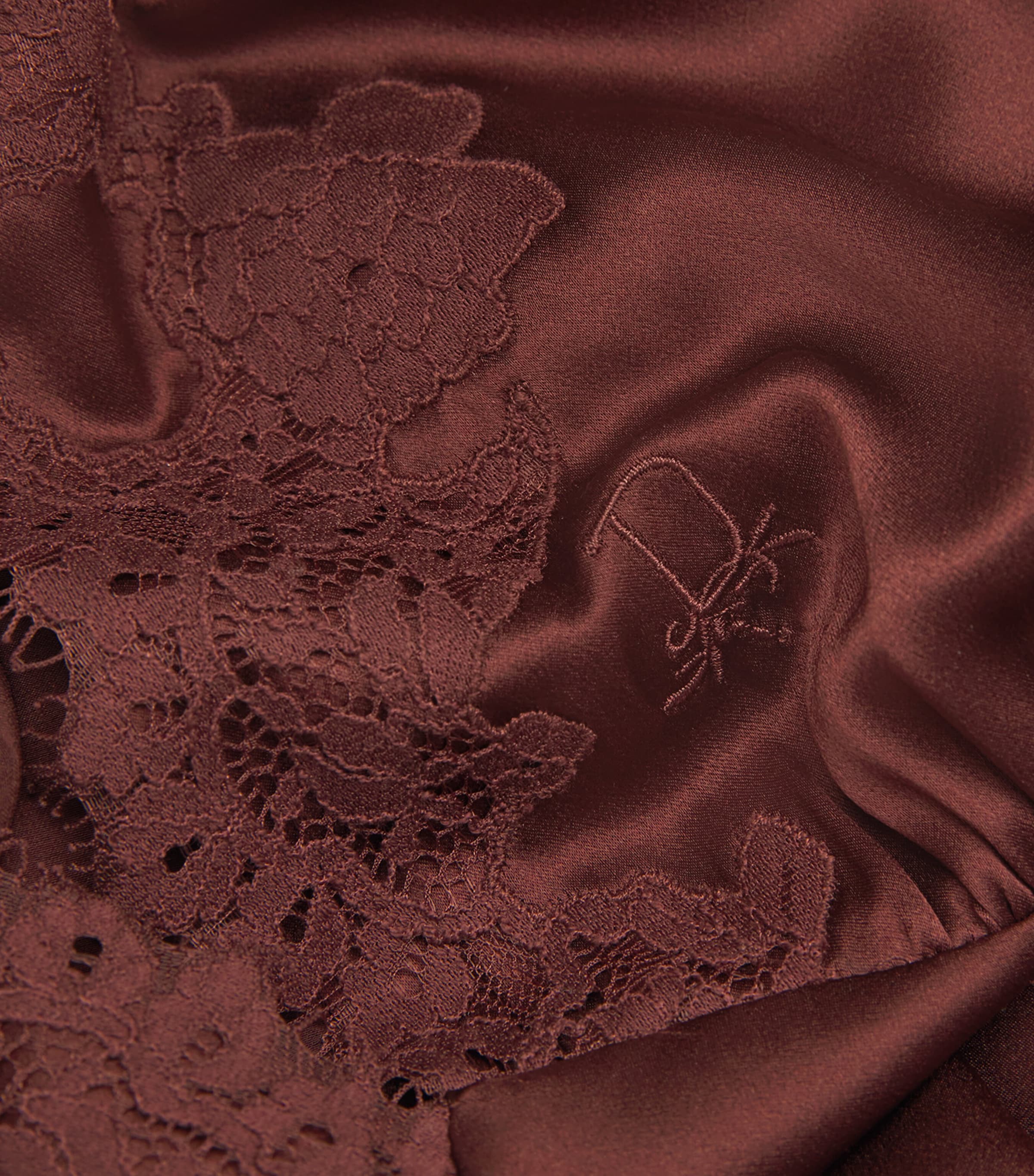 Silk-Lace Coraline Midi Dress CAFÉ BRUN Image 5