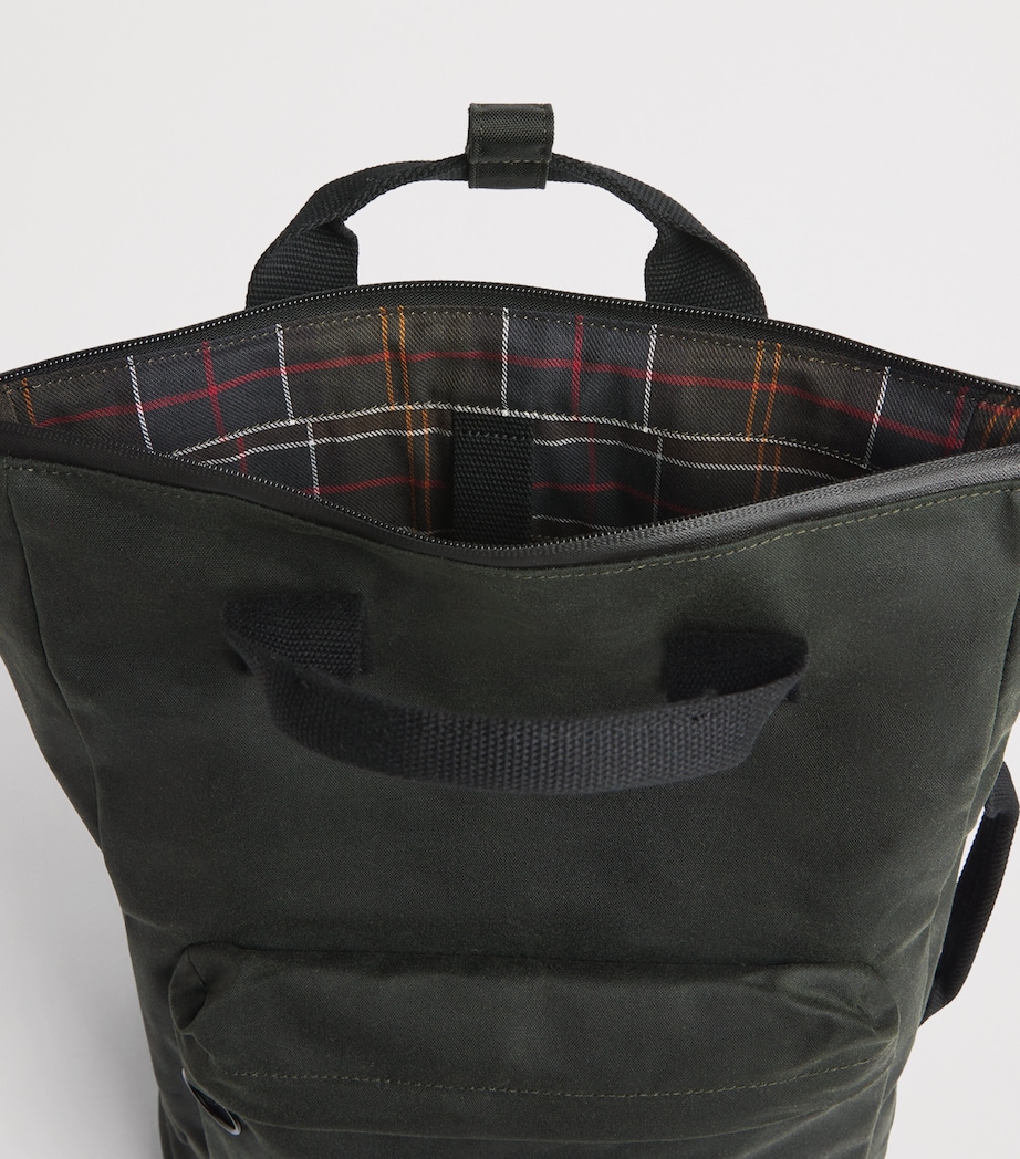 Barbour Waxed Cotton Field Backpack Sage/classic Image 5