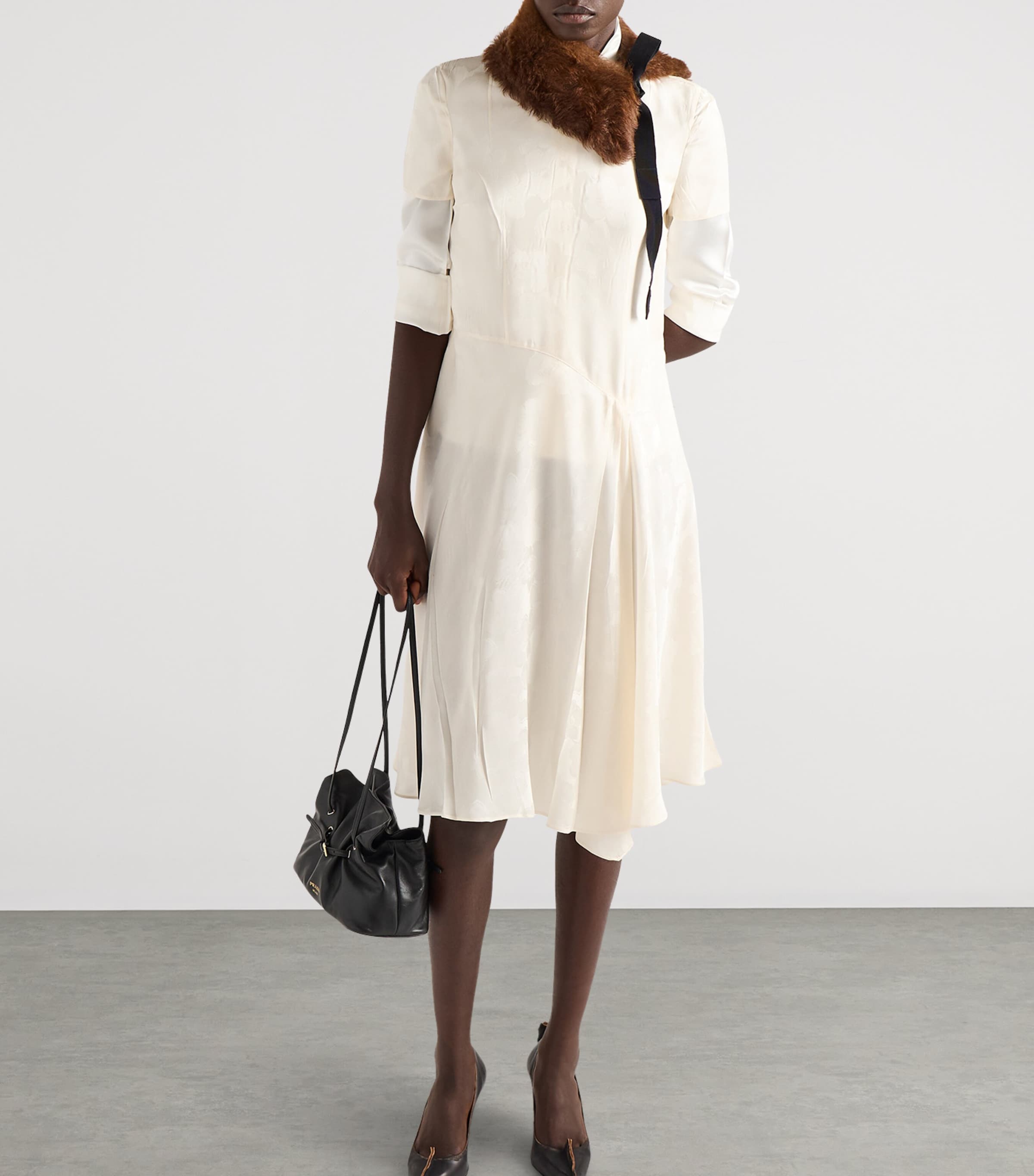 Jacquard Floral Midi Dress F0304 Image 4