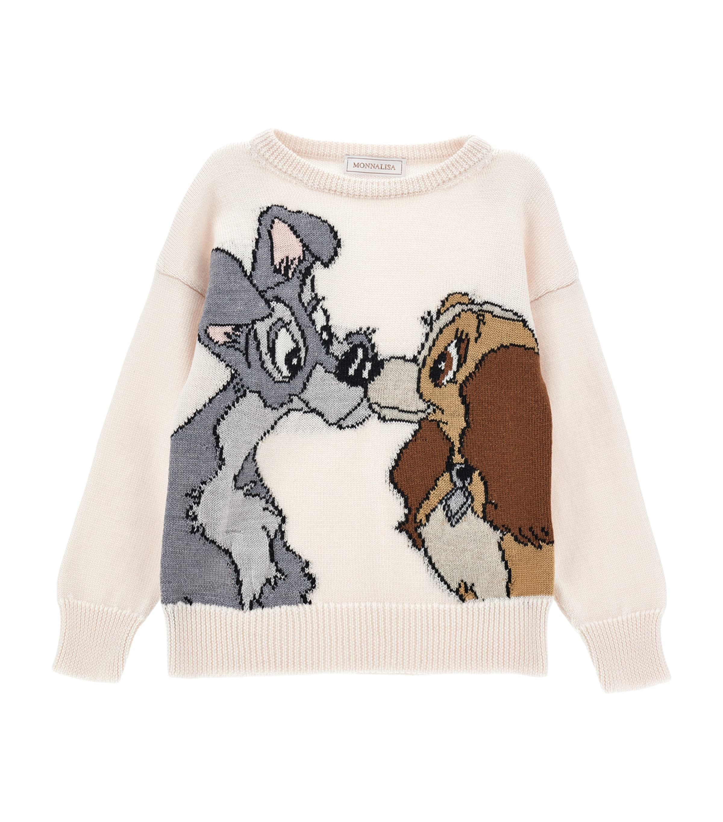 Monnalisa Kids' X Disney Lady And The Tramp Sweater In Beige