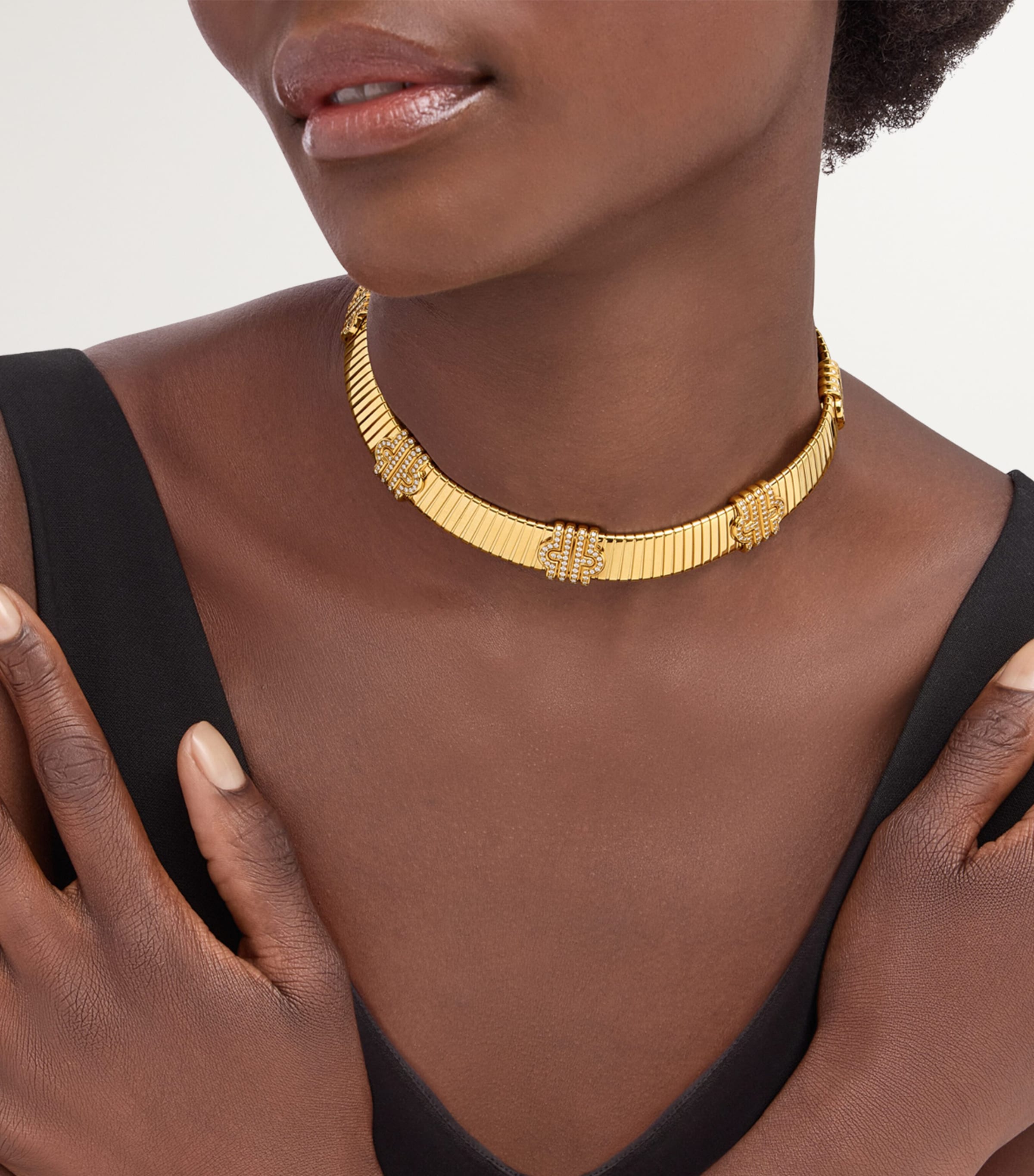 Yellow Gold and Diamond Tubogas Necklace YELLOW GOLD Image 2