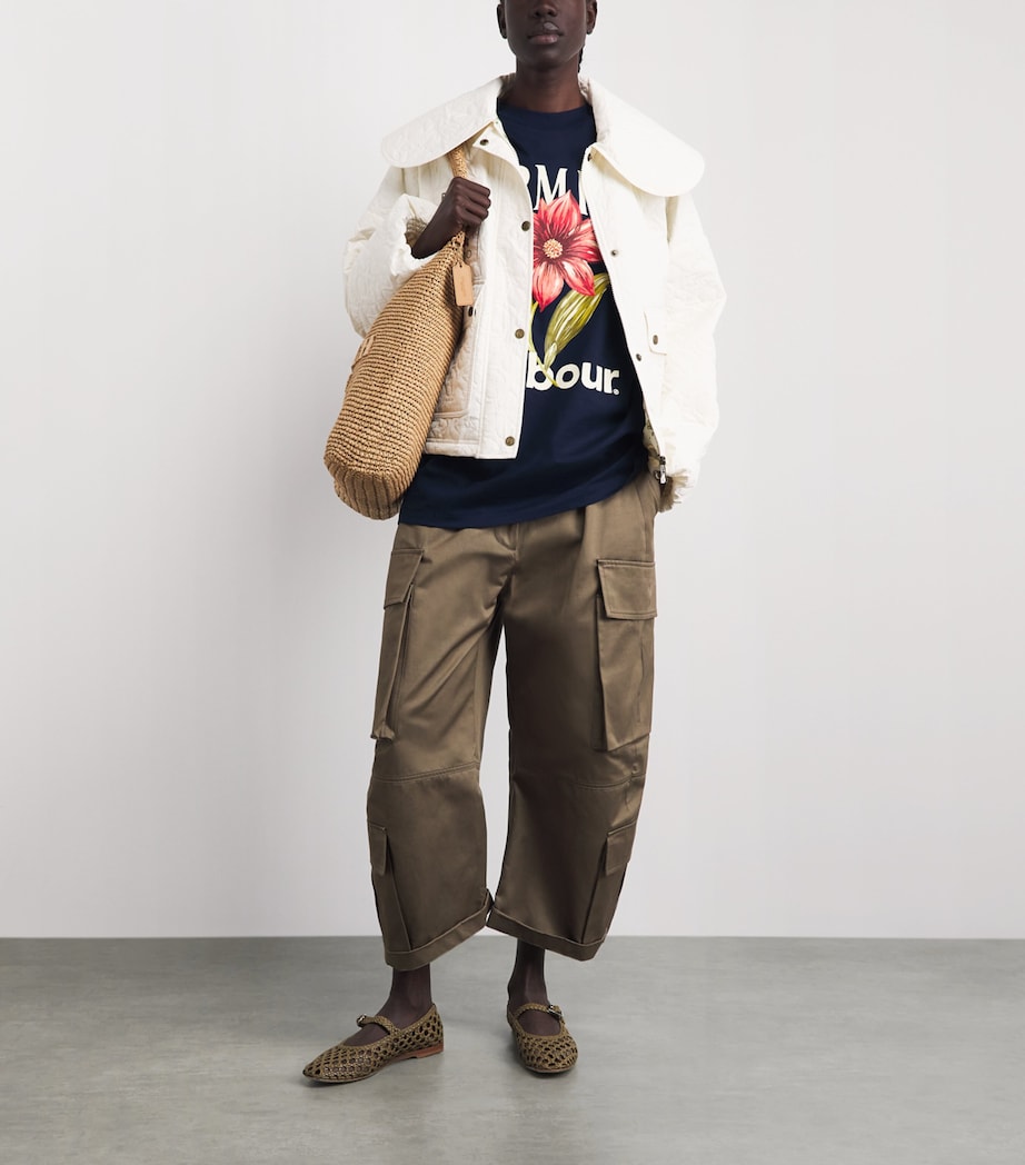 Barbour Womens x Farm Rio Wild Flower T-Shirt Navy Image 2