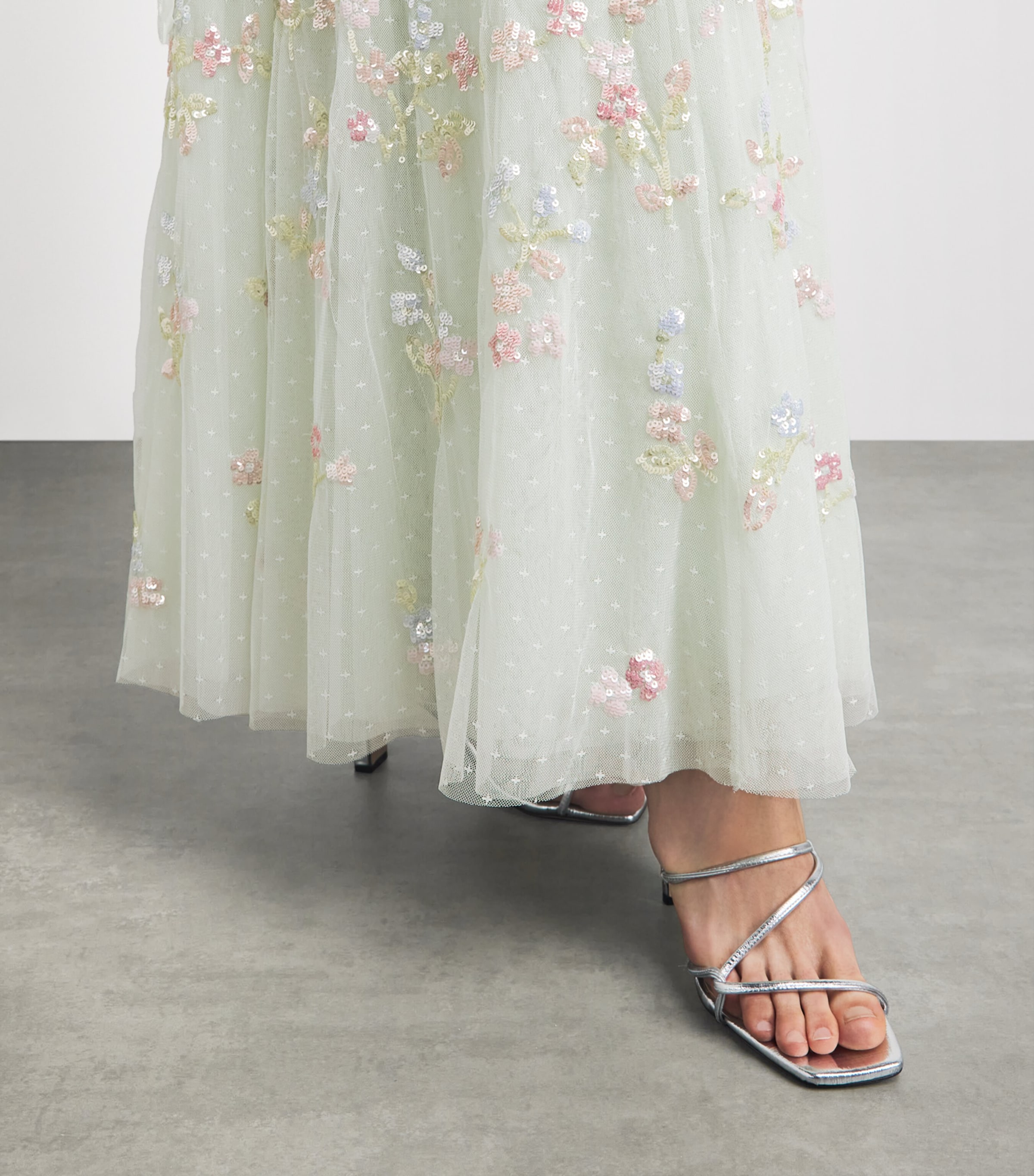 Needle & Thread Womens Strapless Forget-Me-Not Maxi Dress Sea Mist/multi Image 5