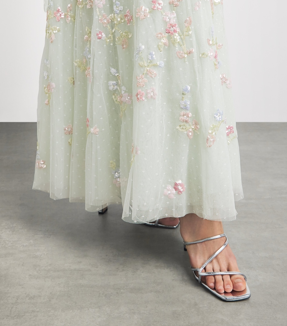Needle & Thread Womens Strapless Forget-Me-Not Maxi Dress Sea Mist/multi Image 5