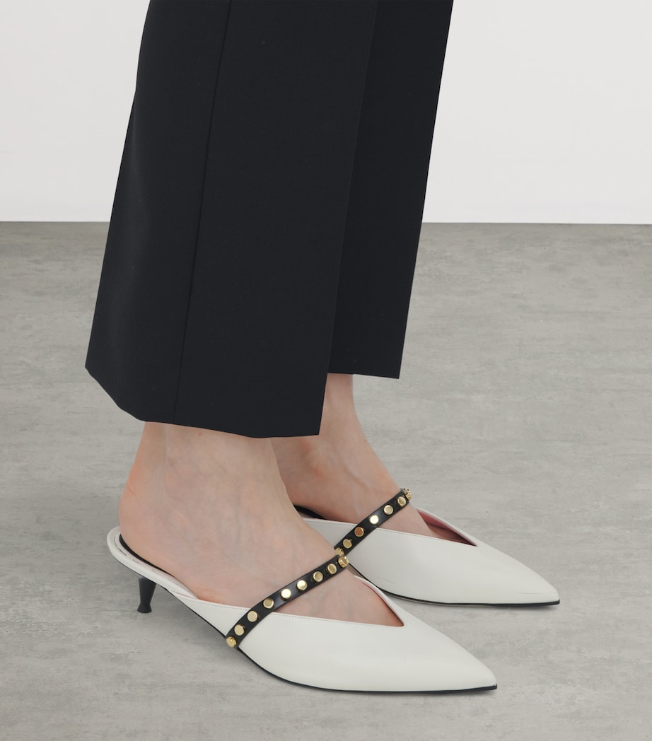 Leather Revel Heeled Mules 50 9520 Image 2