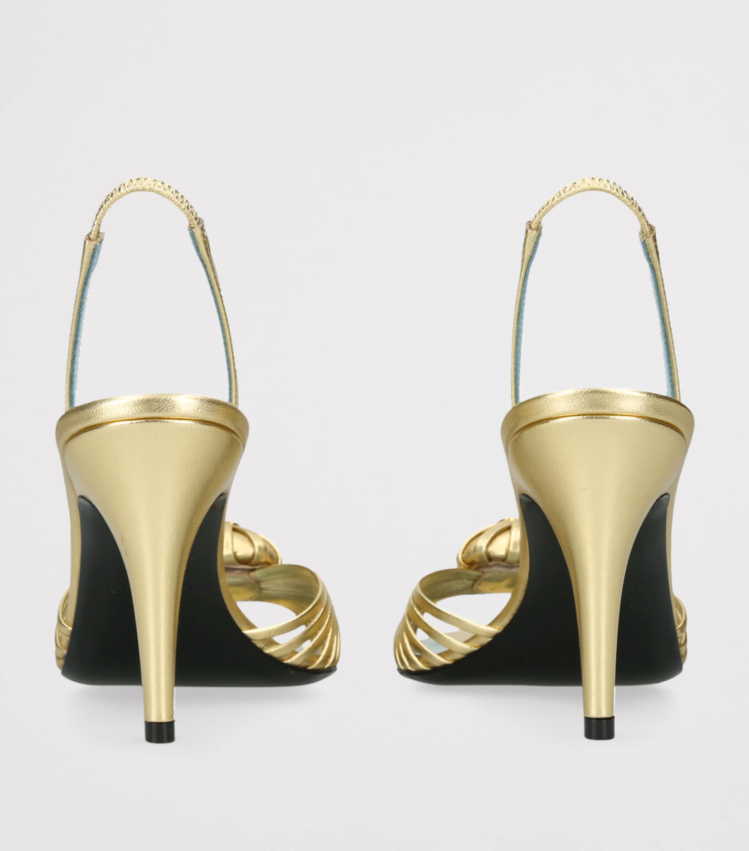 Leather Royal Slingback Heels 85 GOLD Image 2
