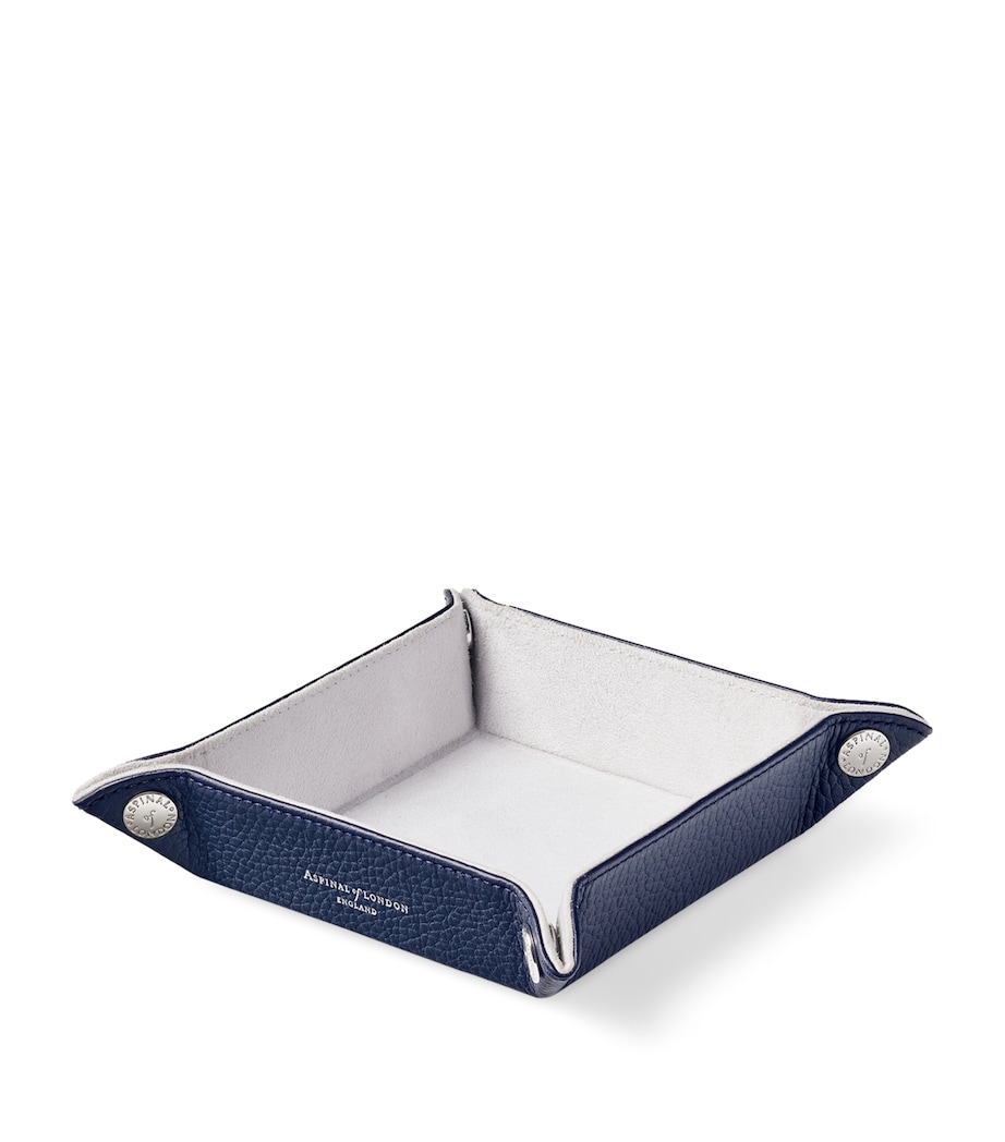 Mini Leather Tidy Tray (16cm x 16cm) NAVY Image 1