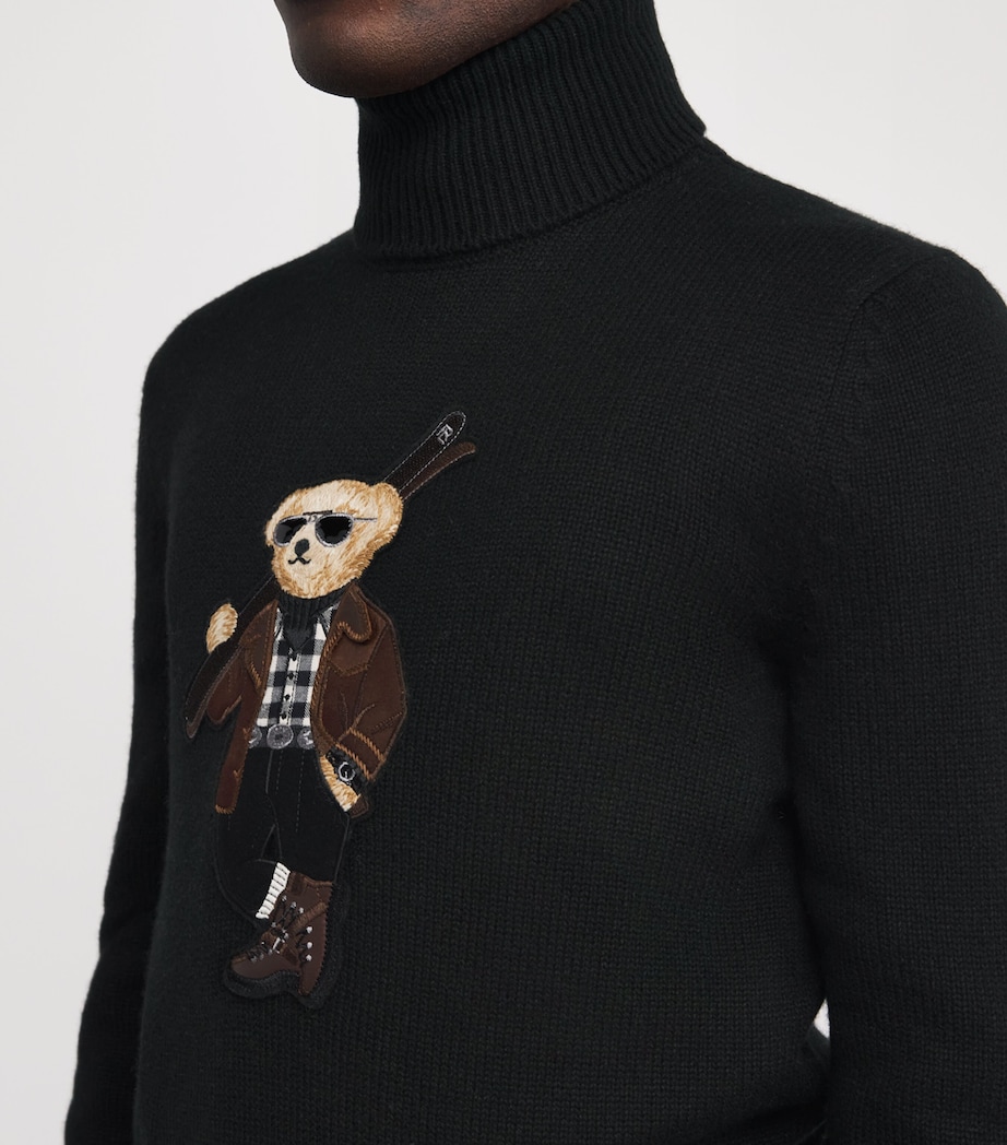 Cashmere Polo Bear Rollneck Sweater CLASSIC BLACK Image 6