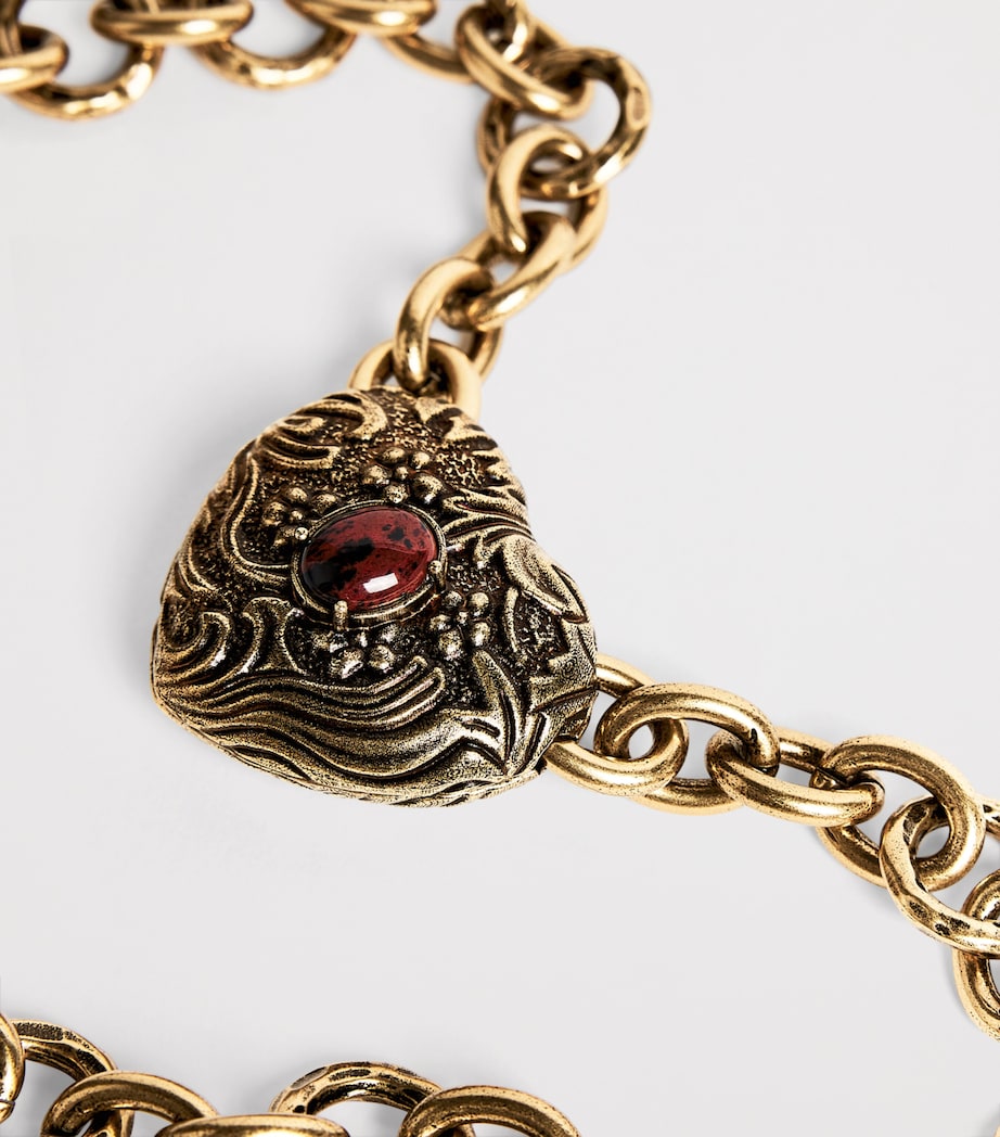 Chloé Victorian Heart Necklace Gold And Brown Image 3