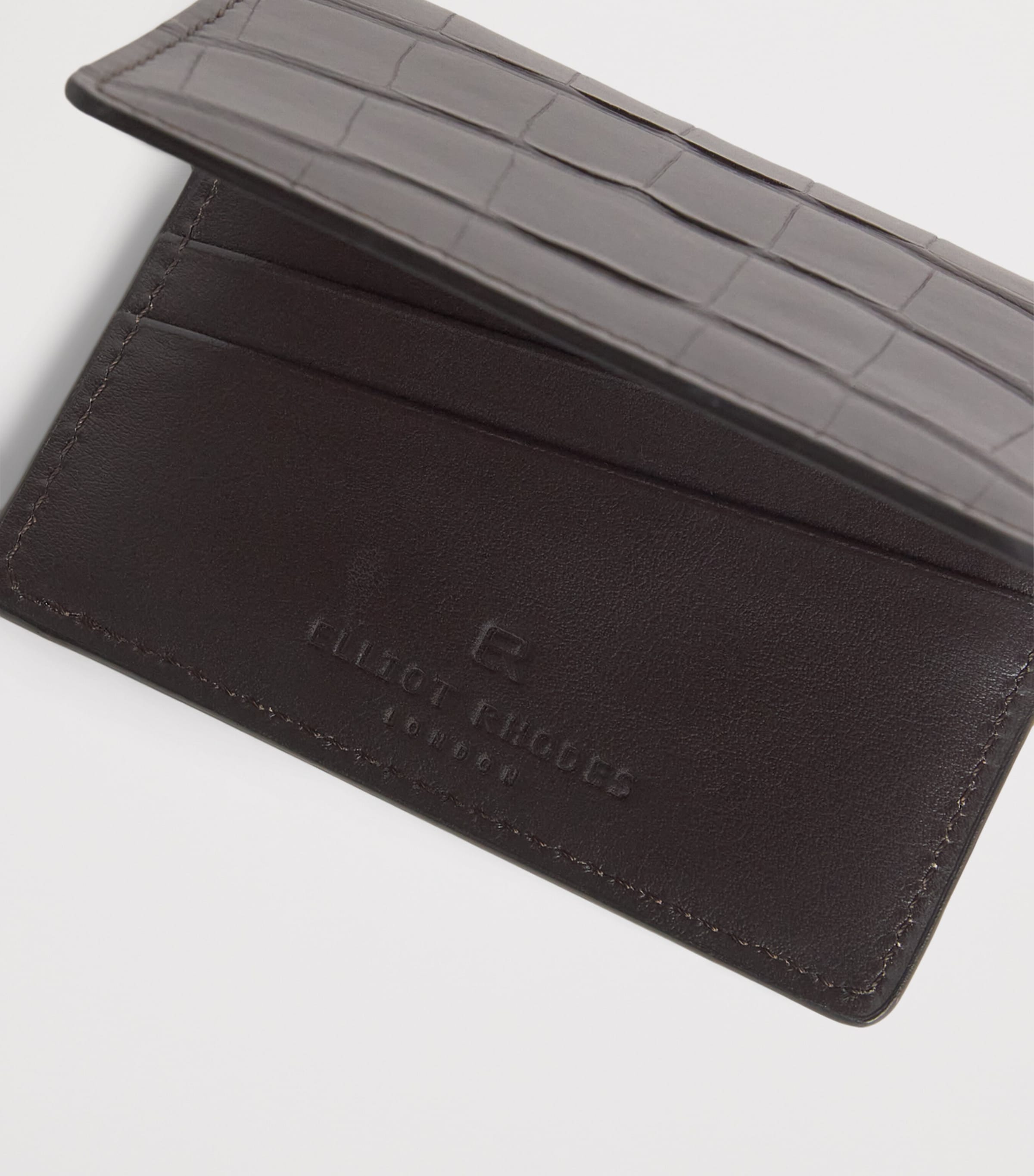 Elliot Rhodes Crocodile Leather Card Holder T Moro Image 3