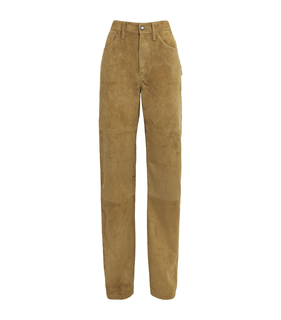 Altuzarra Womens Suede Mills Straight Trousers Breen Image 1