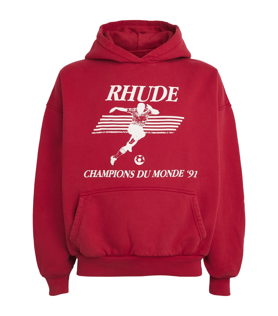 Rhude Mens Cotton Set Piece Hoodie Vntg Red/wht Image 1