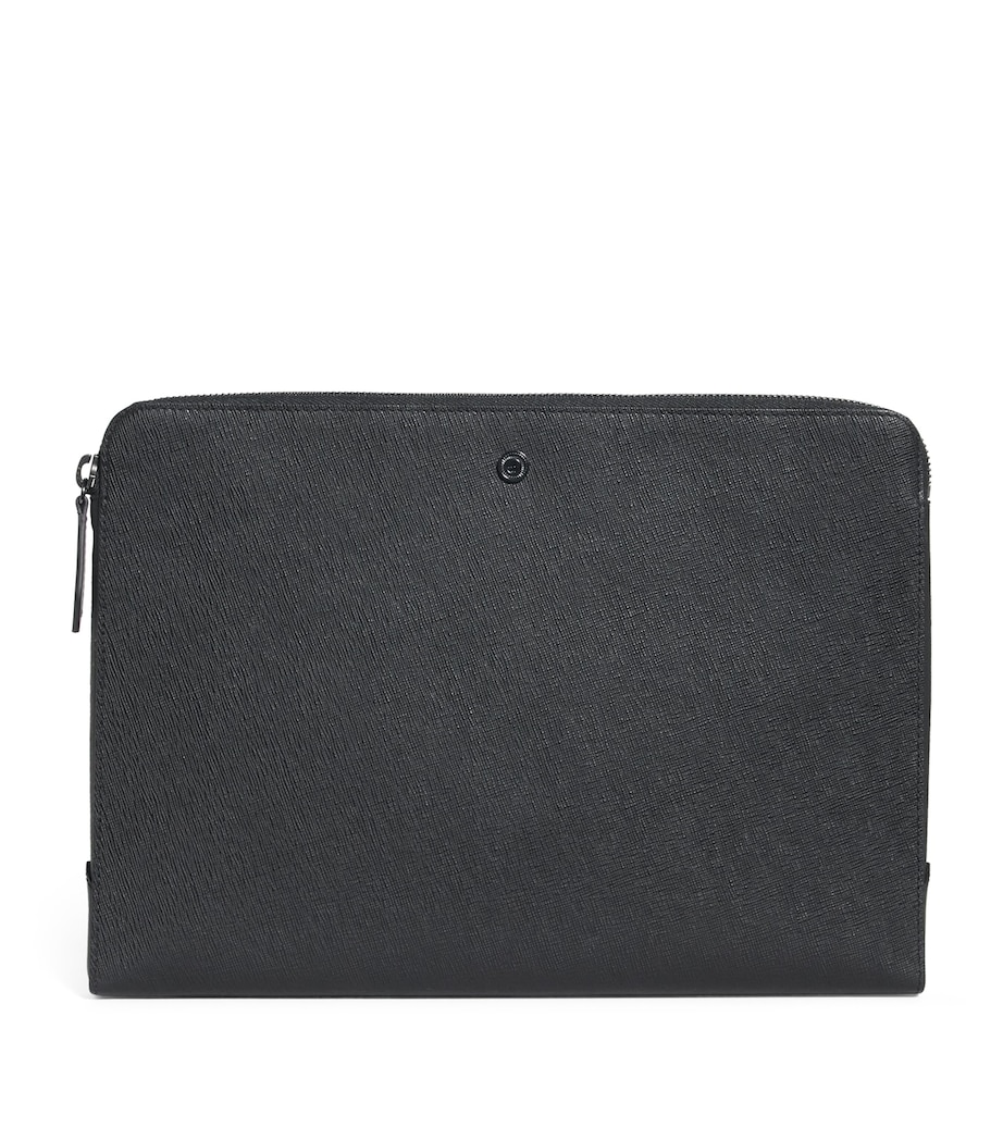 Saffano Leather Laptop Pouch BLACK Image 1