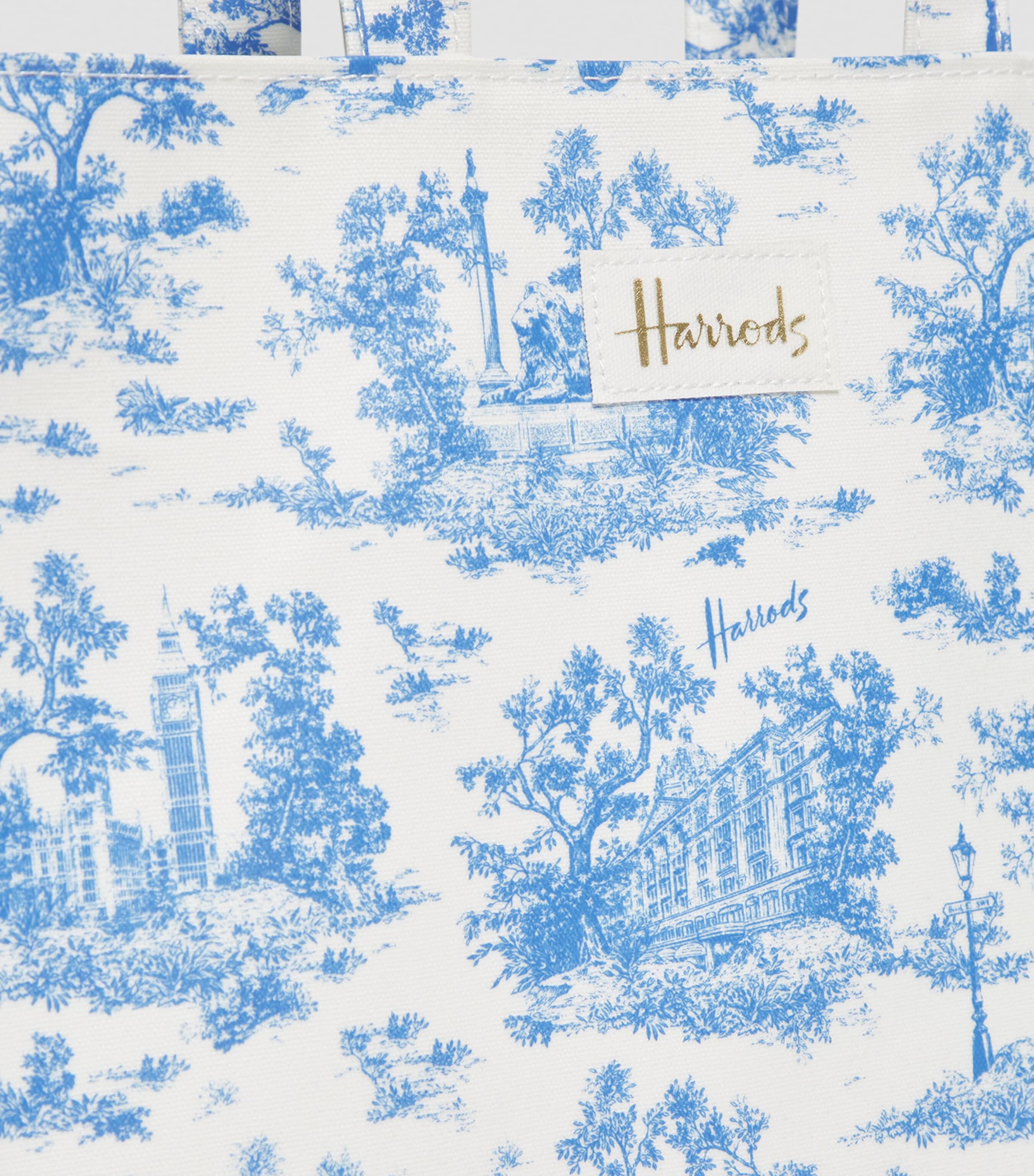 Harrods Toile Shoulder Tote Bag Blue Image 7