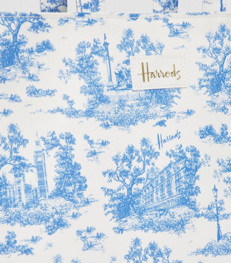 Harrods Toile Shoulder Tote Bag Blue Image 7