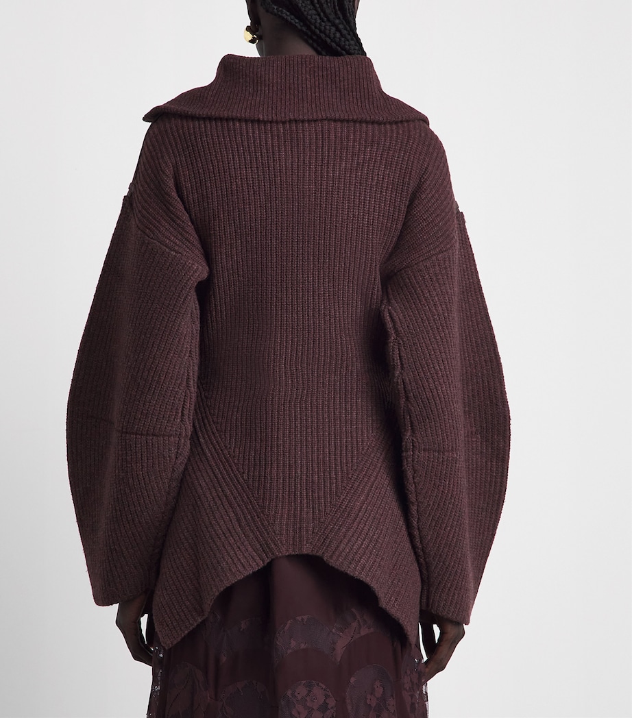 Zimmermann Womens Wool-Blend Valiant Utility Sweater Chocolate Image 5