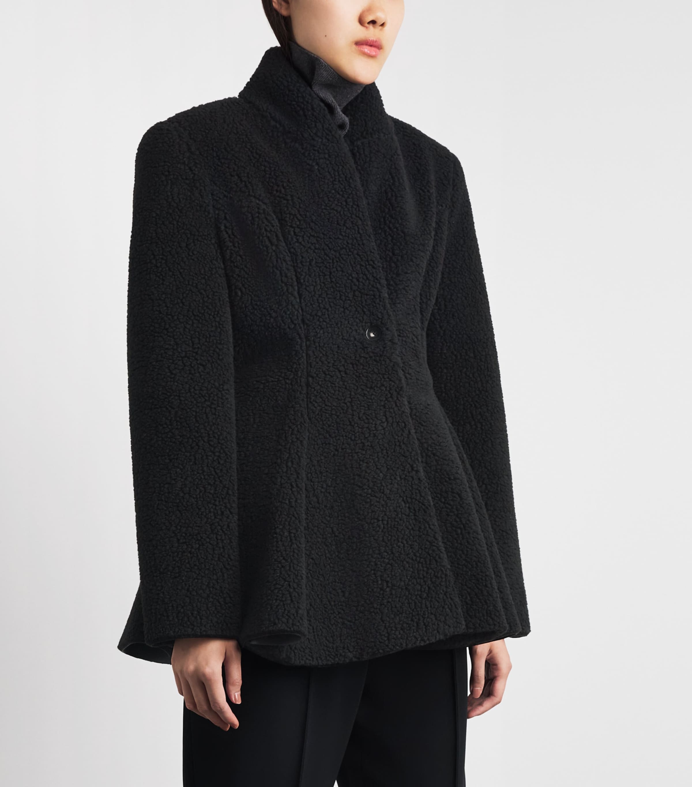 Stella McCartney Womens Plush Peplum Jacket Black Image 4