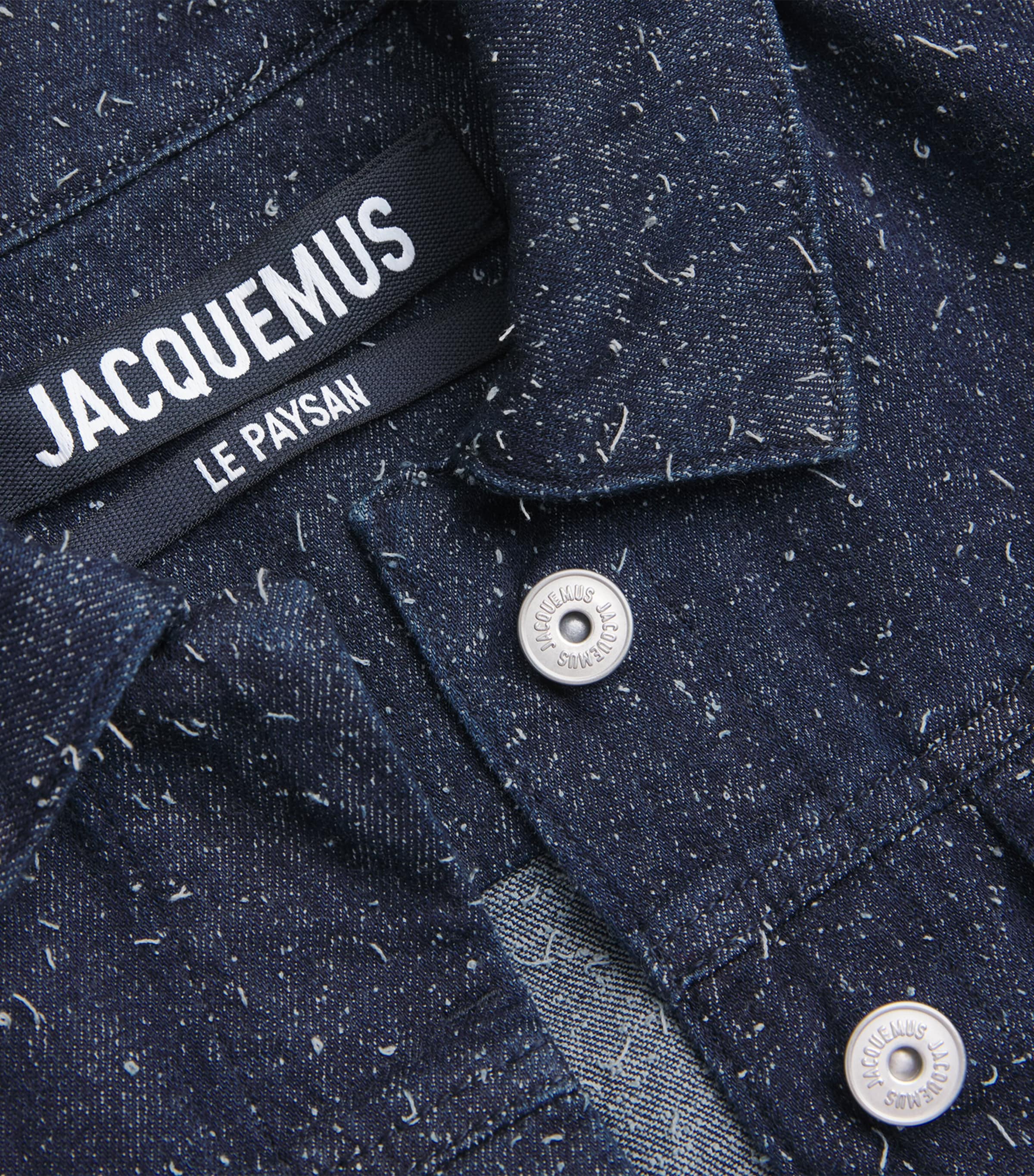 Jacquemus Womens Embroidered Ovalo Denim Jacket Navy Image 6