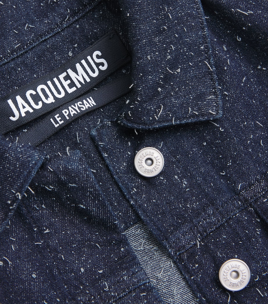 Jacquemus Womens Embroidered Ovalo Denim Jacket Navy Image 6