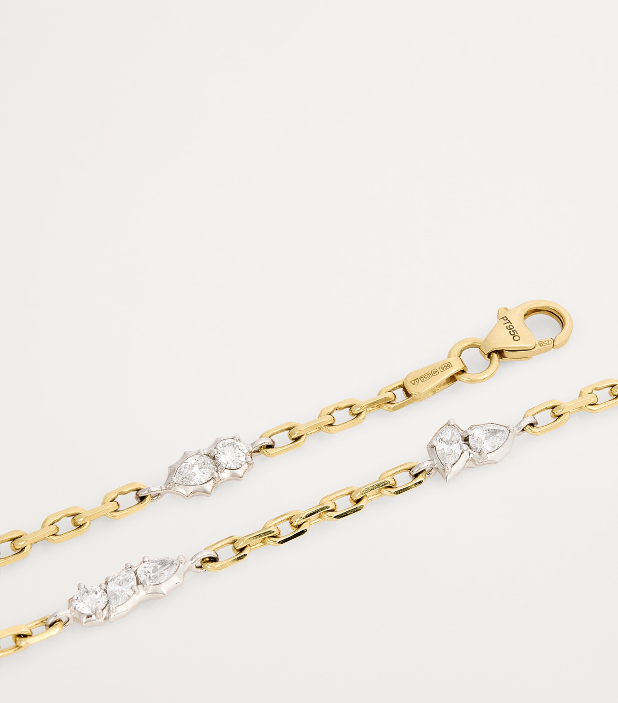 Jade Trau Yellow Gold, Platinum and Diamond Posey Station Bracelet Yellow Gold Image 5