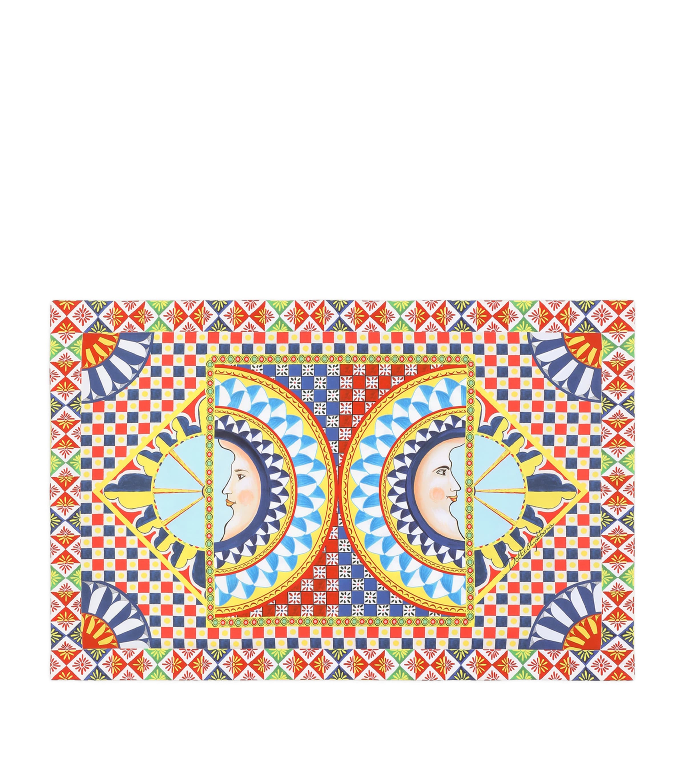 Dolce&Gabbana Casa Set of 2 Cotton Carretto Pillowcases (60cm x 90cm) Luna F.do Carr Image 1
