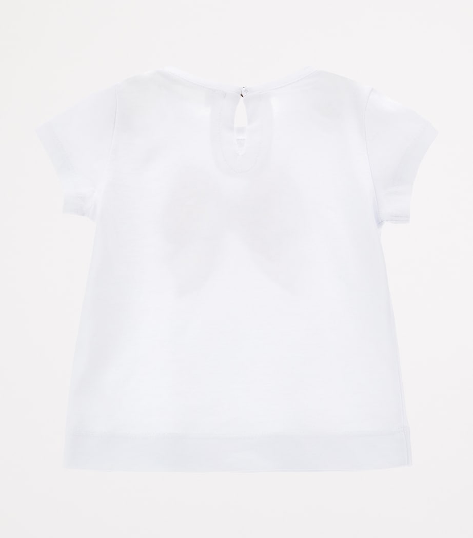 Cotton Bow-Detail T-Shirt (3 Months - 3 Years) BIANCO Image 2