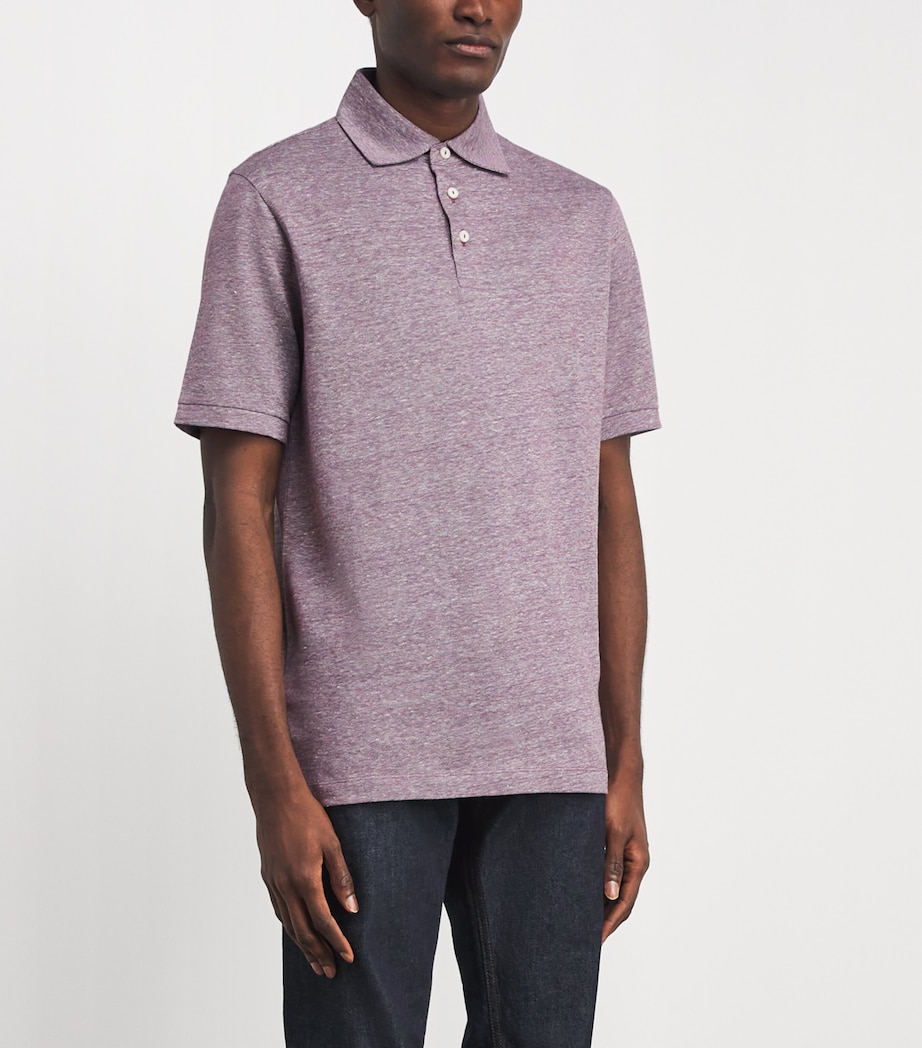 Eton Mens Cotton Polo Shirt Dark Purple Image 4