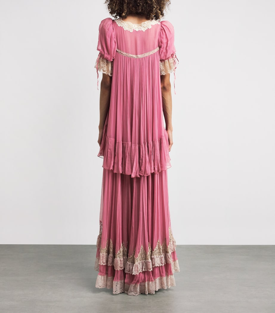 Puff-Sleeve Maxi Dress DIVINE RED Image 3