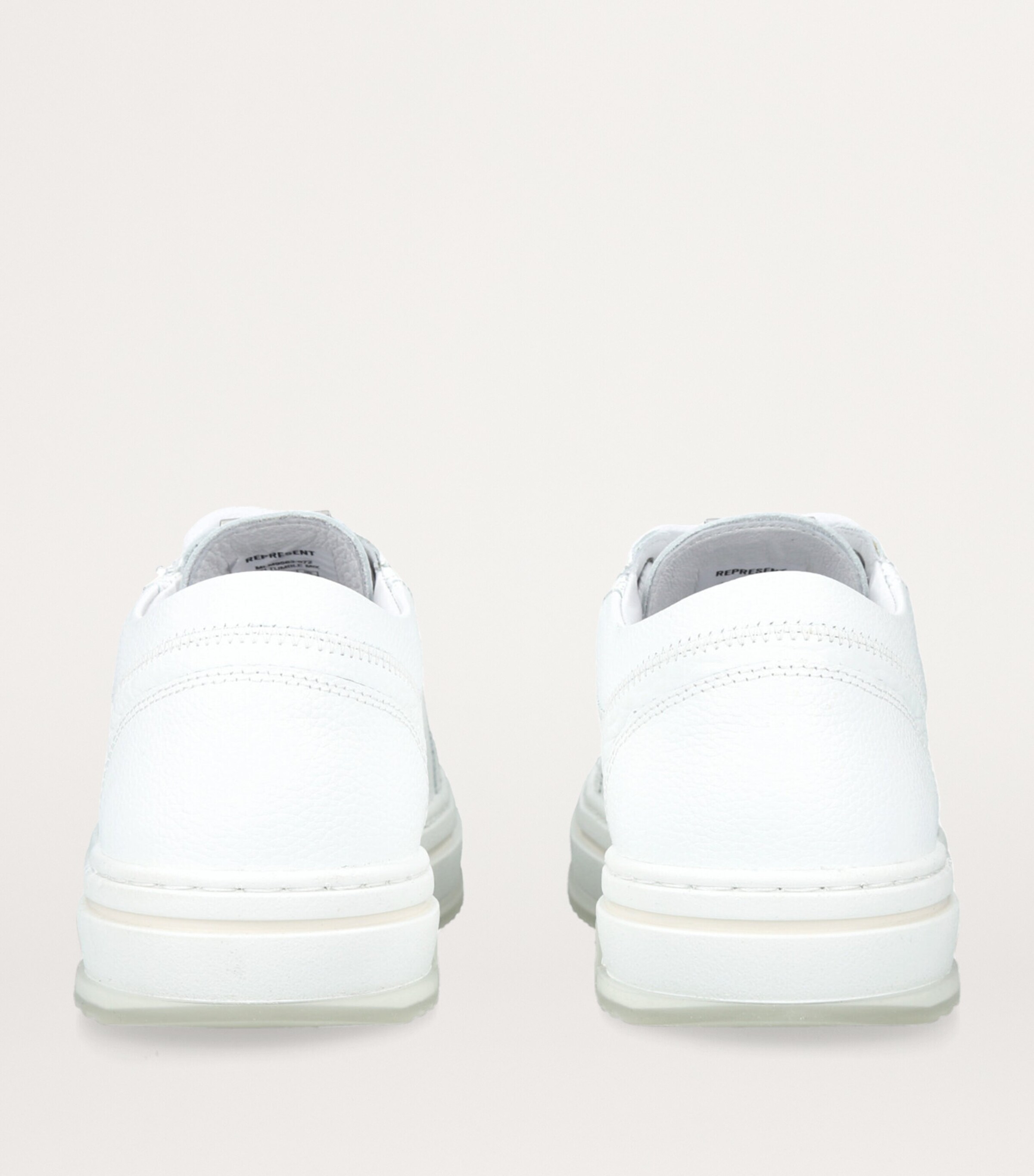 Represent Tumbled Leather HTN Sneakers White Image 6