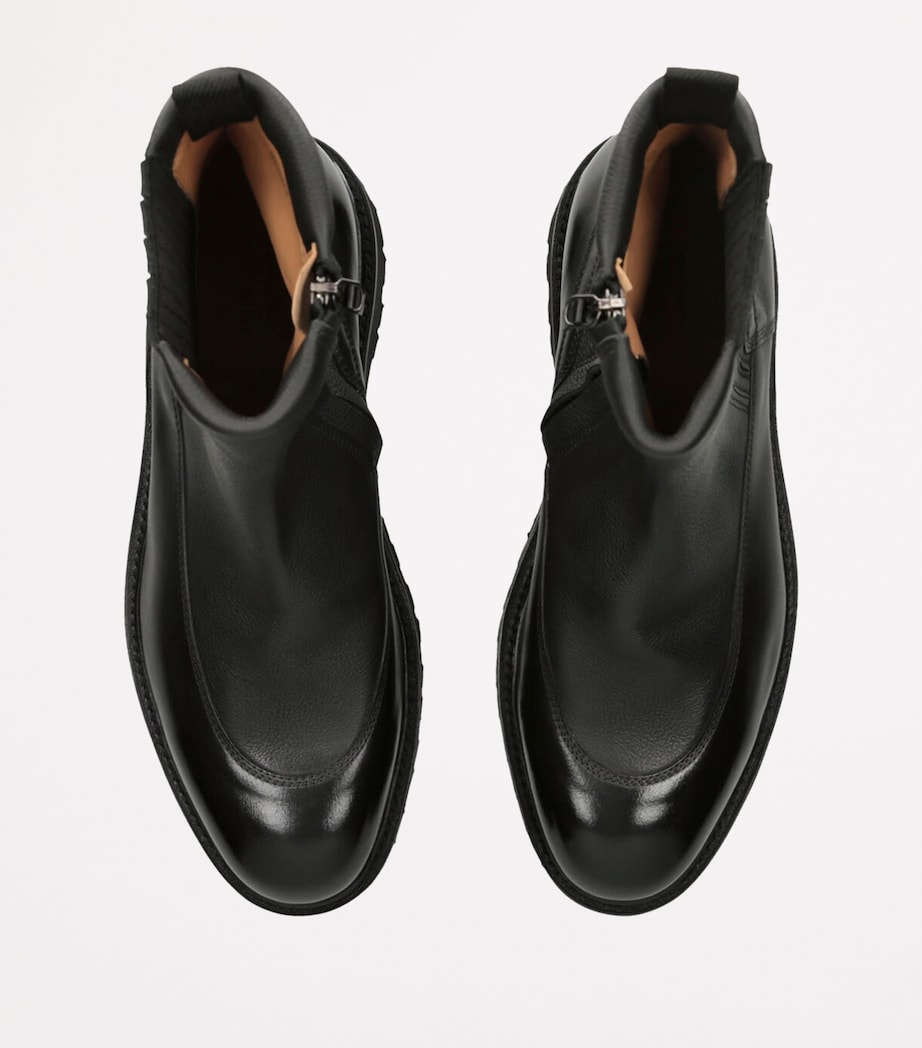 John Lobb Leather Ridge Ankle Boots Black Image 4