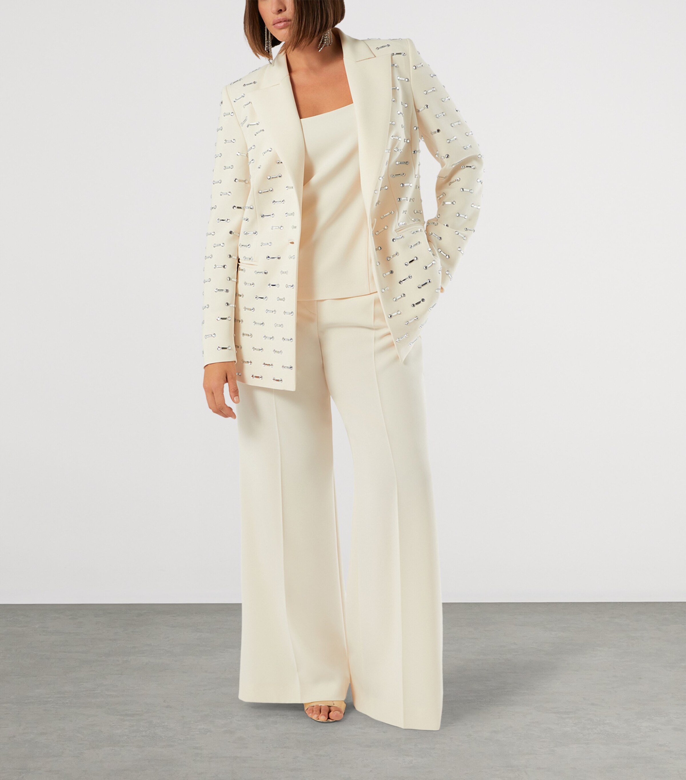 Marina Rinaldi Womens Scoop-Neck Waistcoat Top Champagne Image 2
