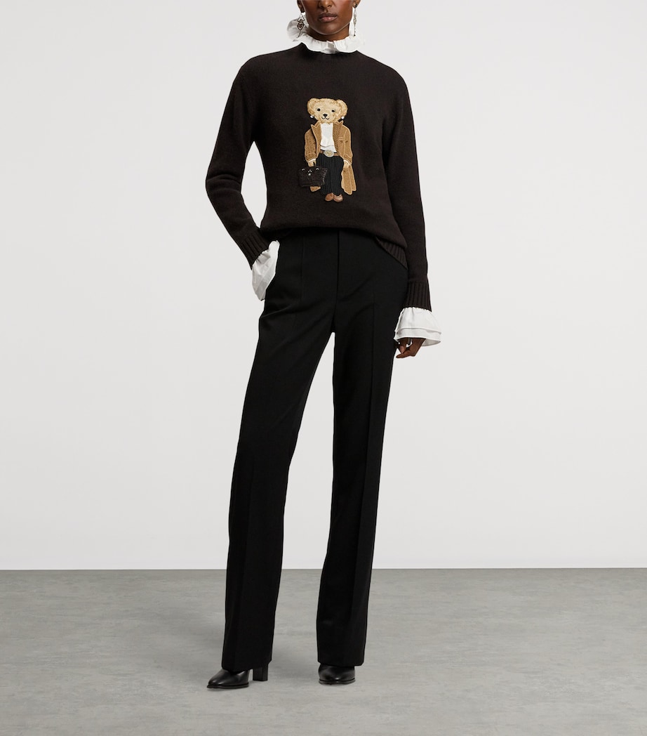 Cashmere Fall Polo Bear Sweater DARK BROWN Image 9