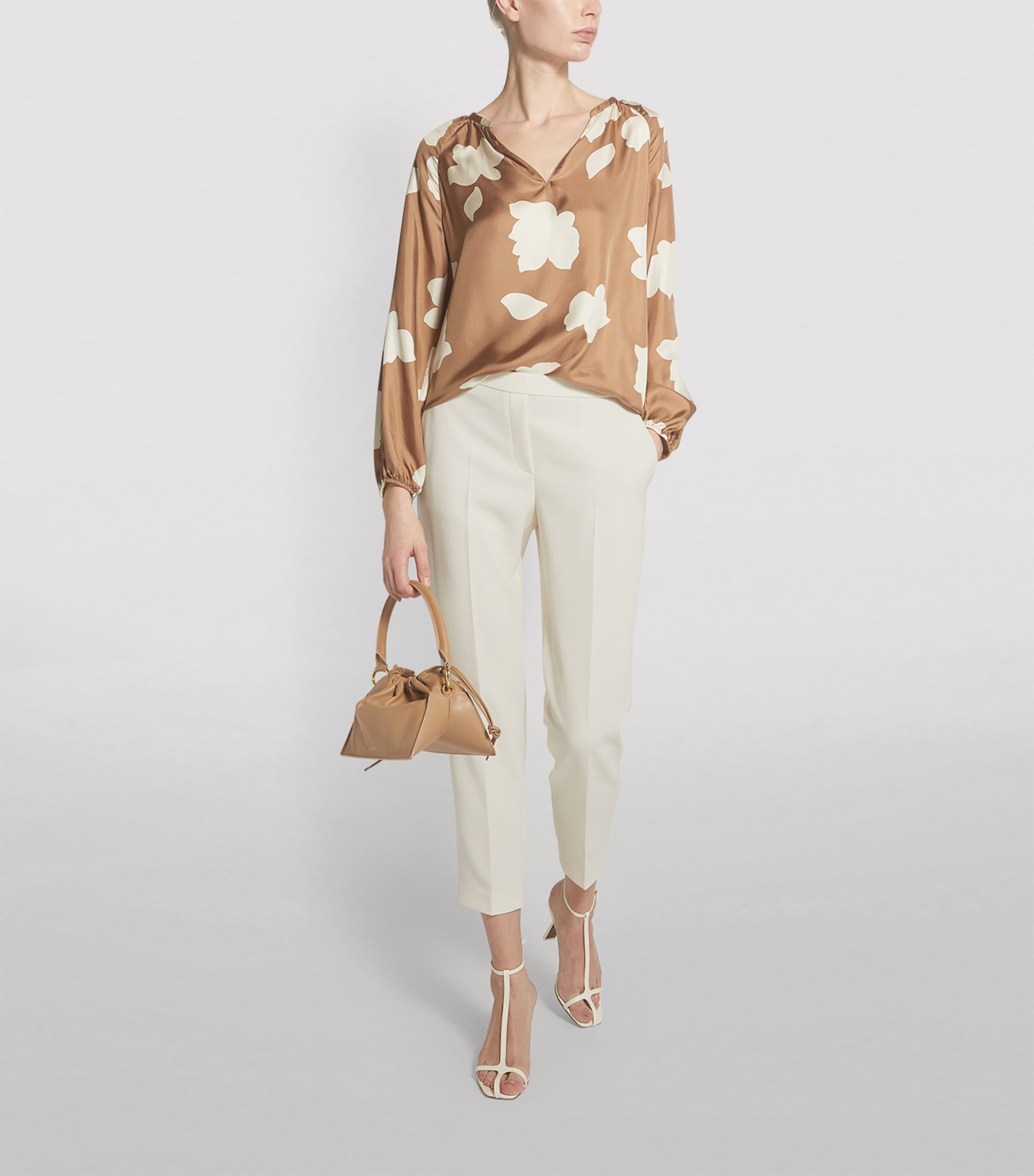 Treeca Tailored Crop Trousers Y0C RICE Image 2