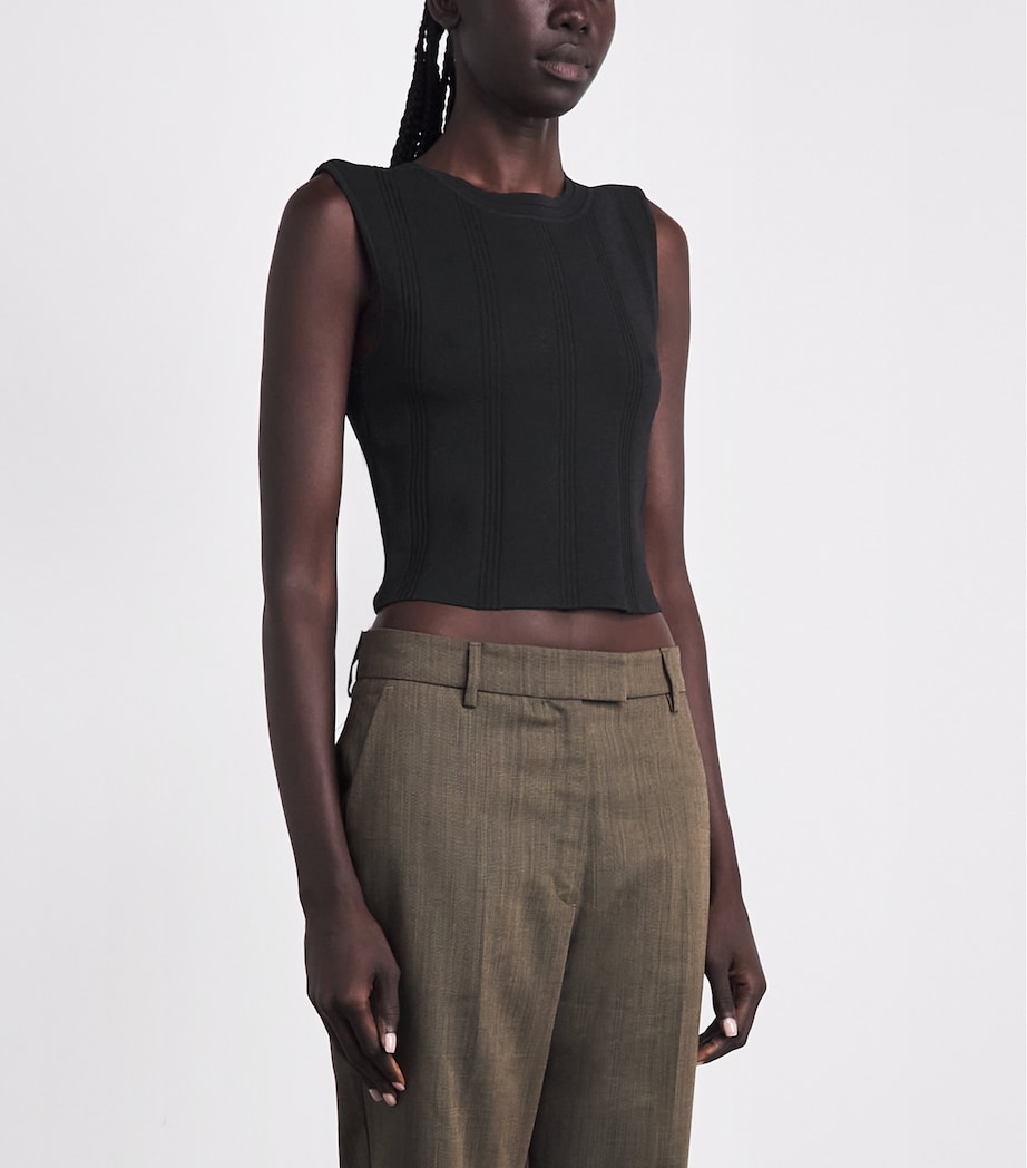 Sandro Paris Knitted Crop Top Black Image 4
