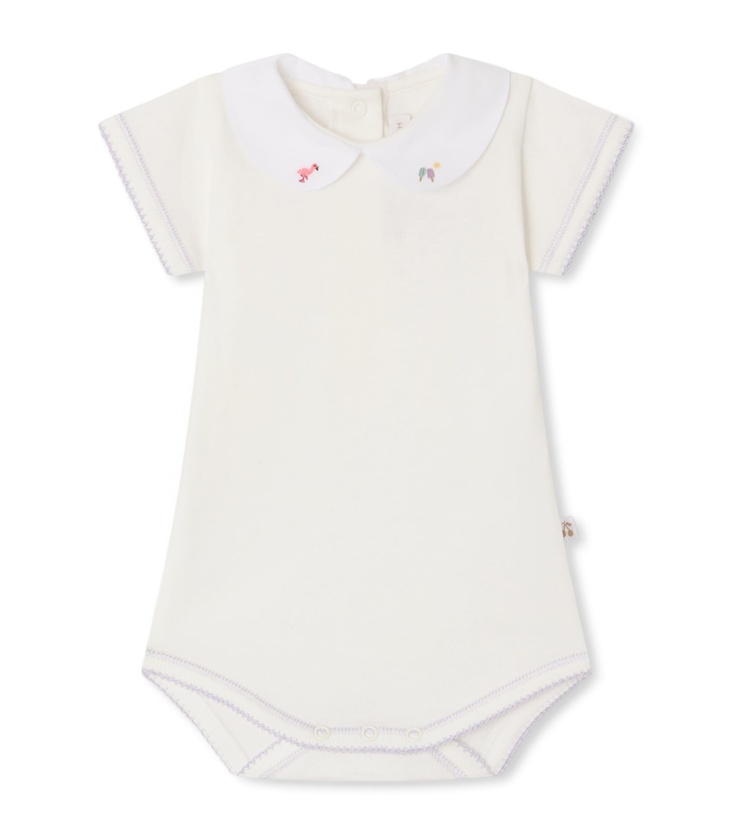 Bonpoint Babies' Organic Cotton Cygne Bodysuit In White