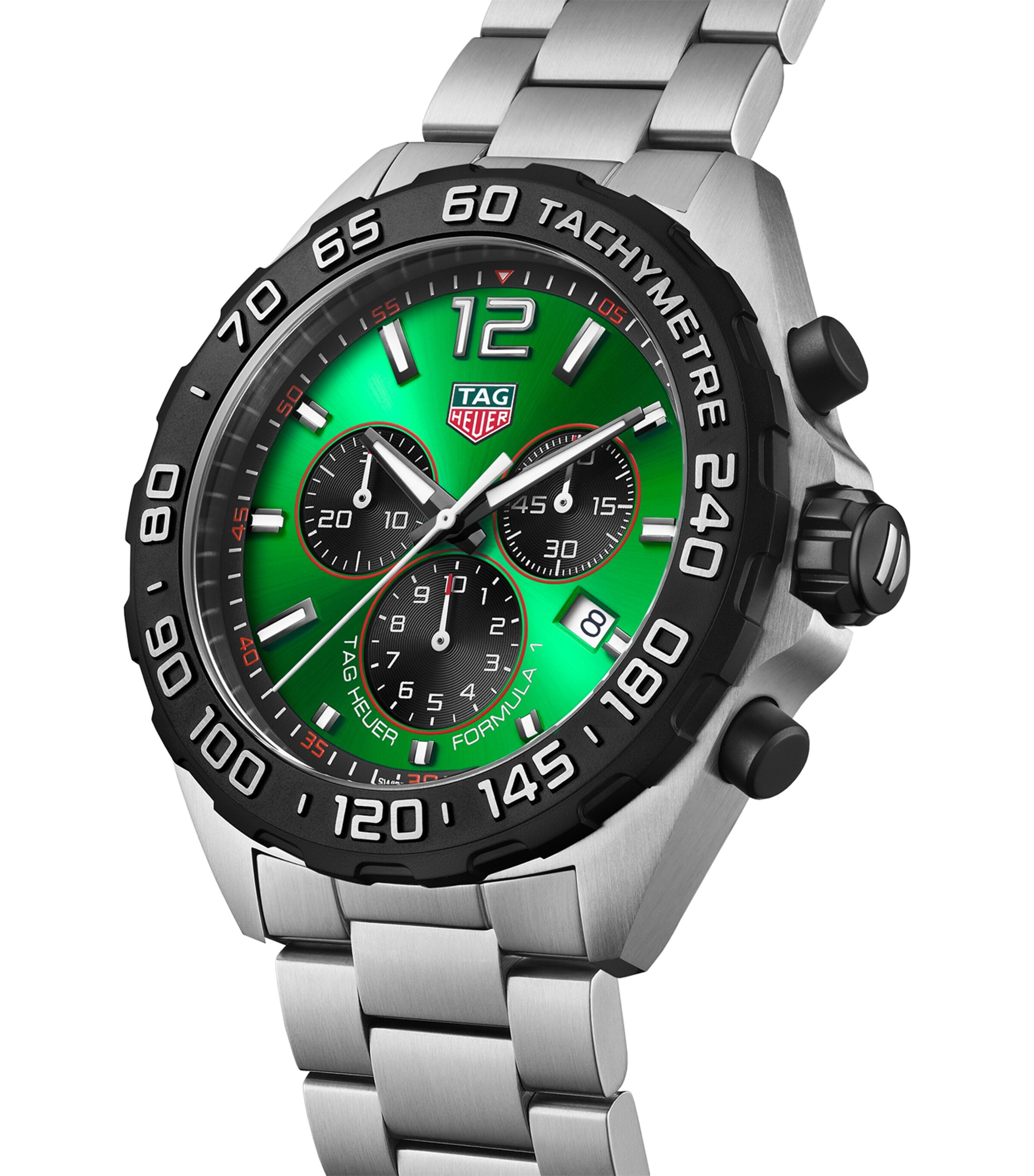 TAG Heuer Stainless Steel Formula 1 Chronograph Watch 43mm Green Image 8