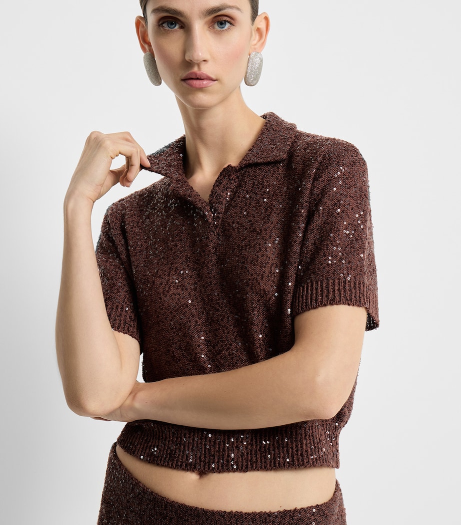 Sequin Collared Top C9092 Image 4
