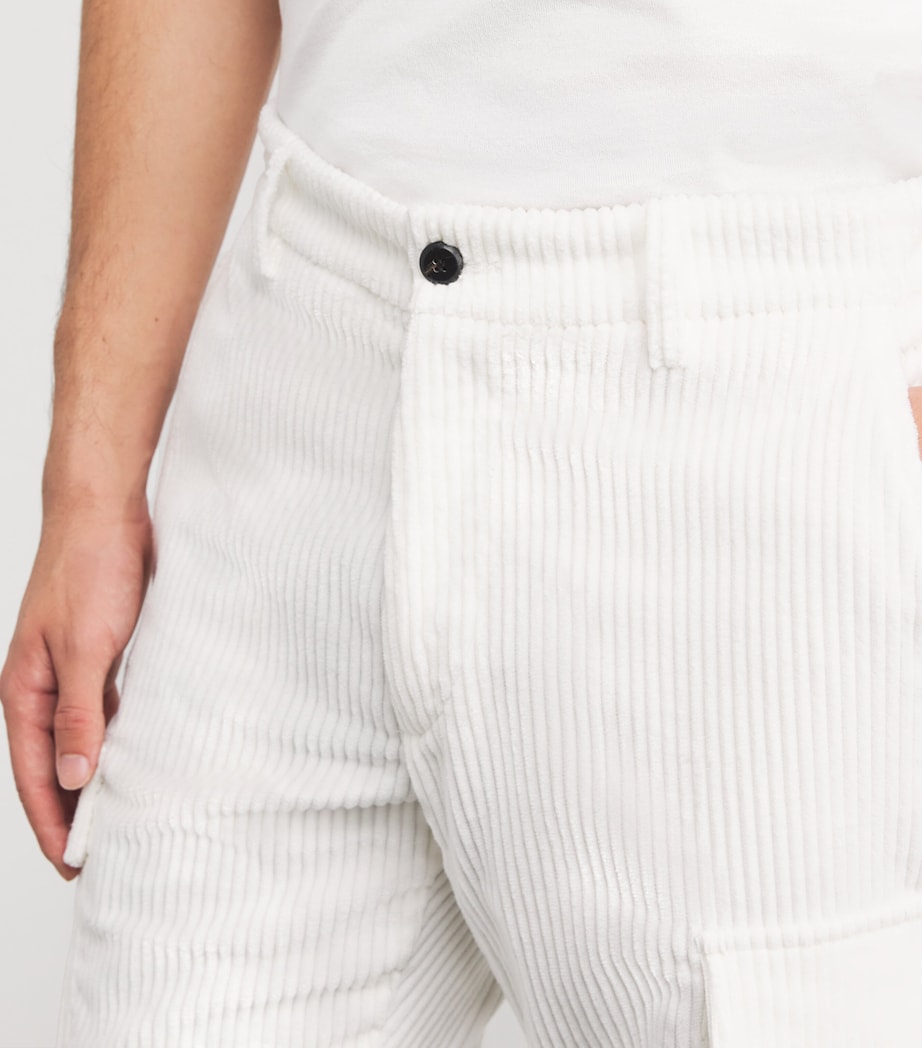 Cotton Corduroy Cargo Trousers BIANCO Image 6