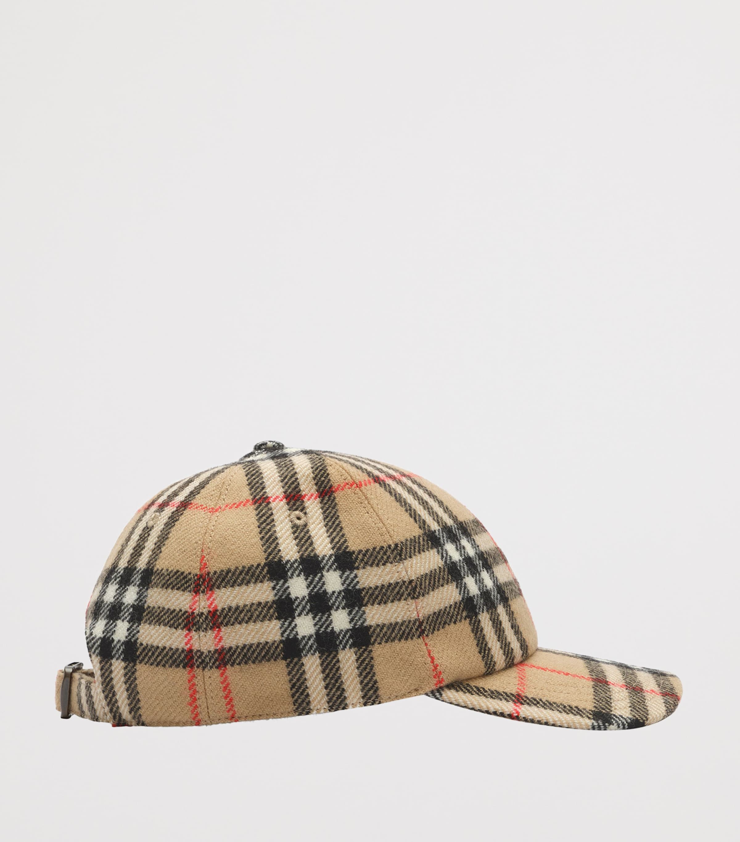 Burberry Wool Check Baseball Cap Archive Beige Ip Chk Image 2