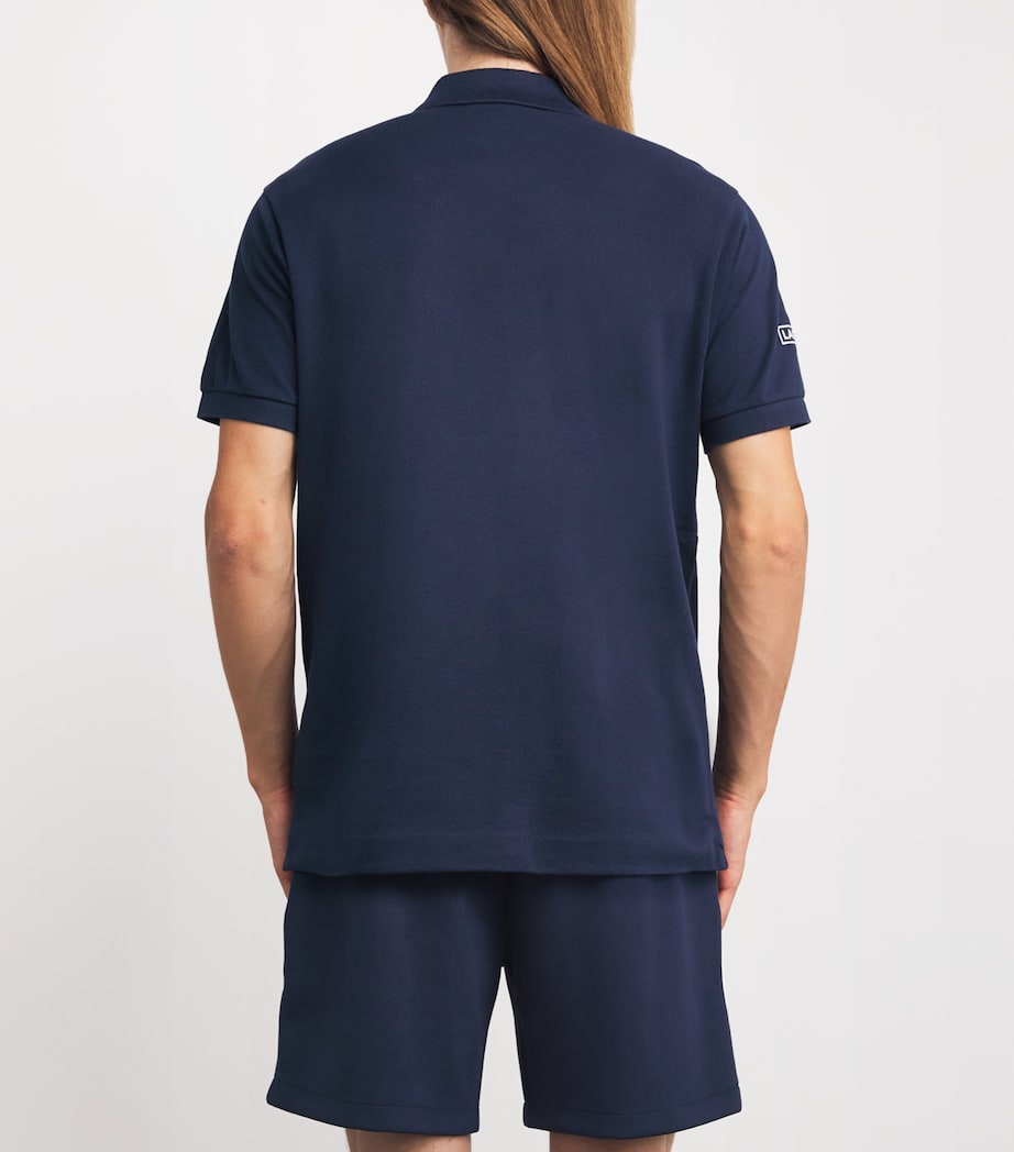 Cotton Mesh-Insert Polo Shirt NAVY BLUE Image 4