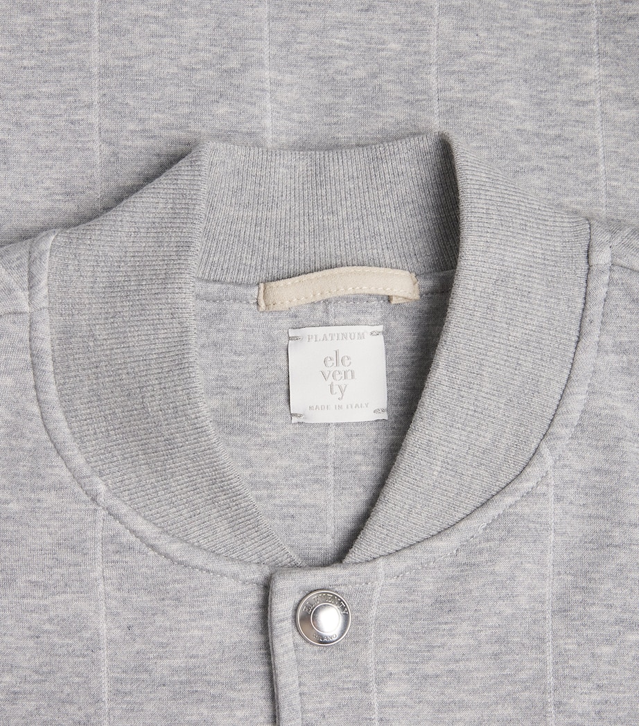 Cotton-Blend Stripe Bomber Jacket GRIGIO CHIARO MELANG Image 5