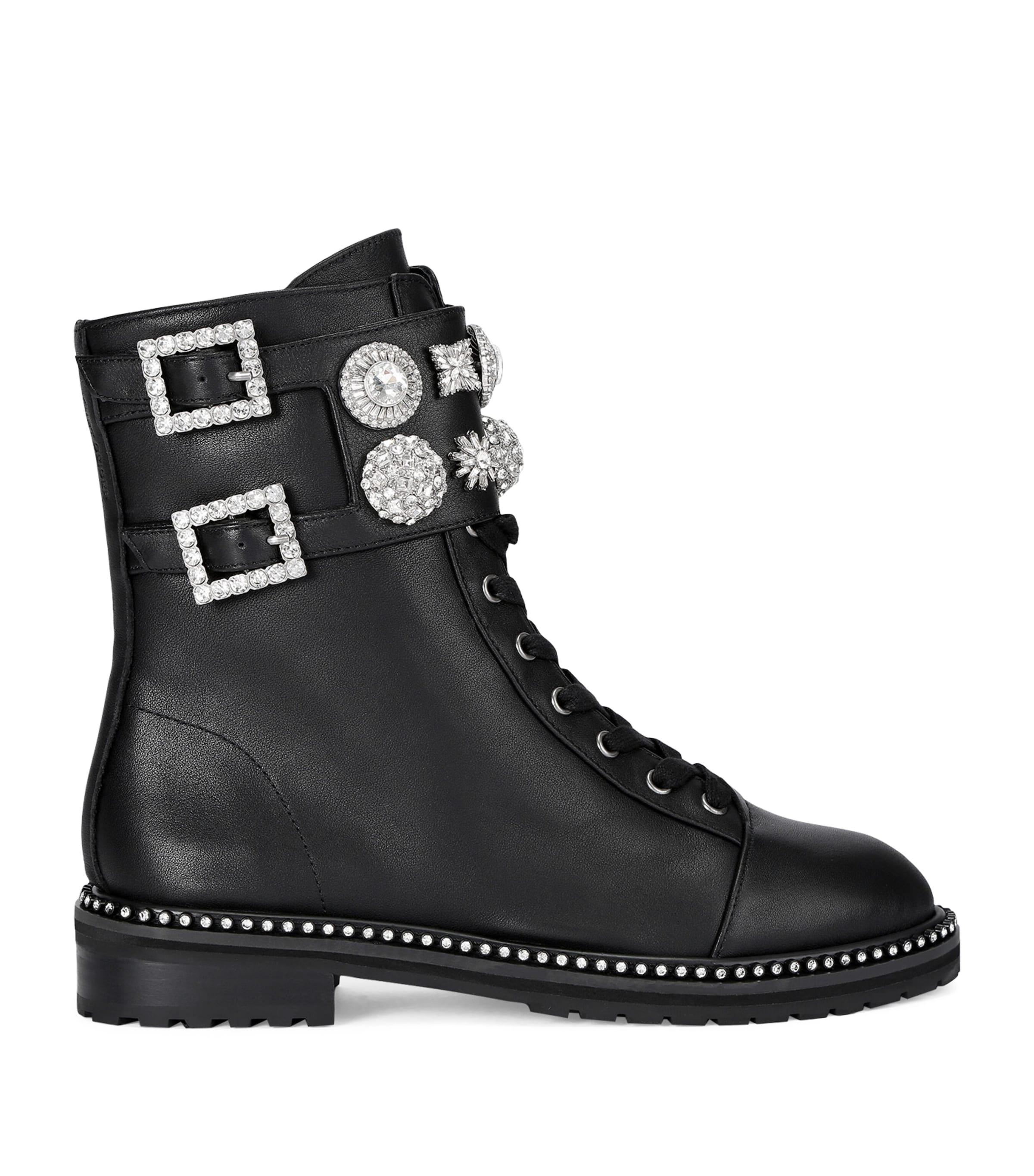 Kurt Geiger Leather Stoop Lace-up Boots In Black